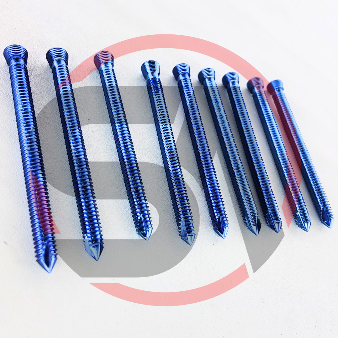 5.0mm Safety Locking Self Tapping Screws 20mm to 60mm 90 Pcs Set Titanium