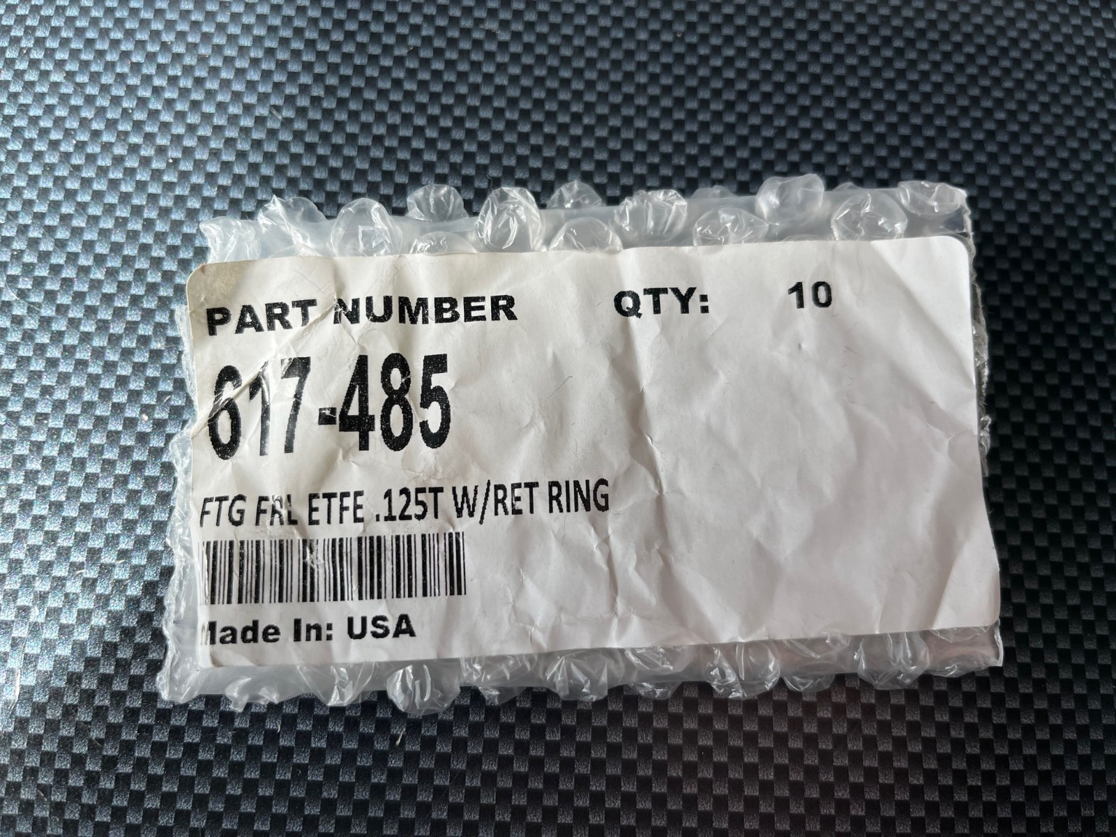 Leco Corporation, 617-485 FTG FERRULE ETFE .125T W/ RET RING, Qty 10