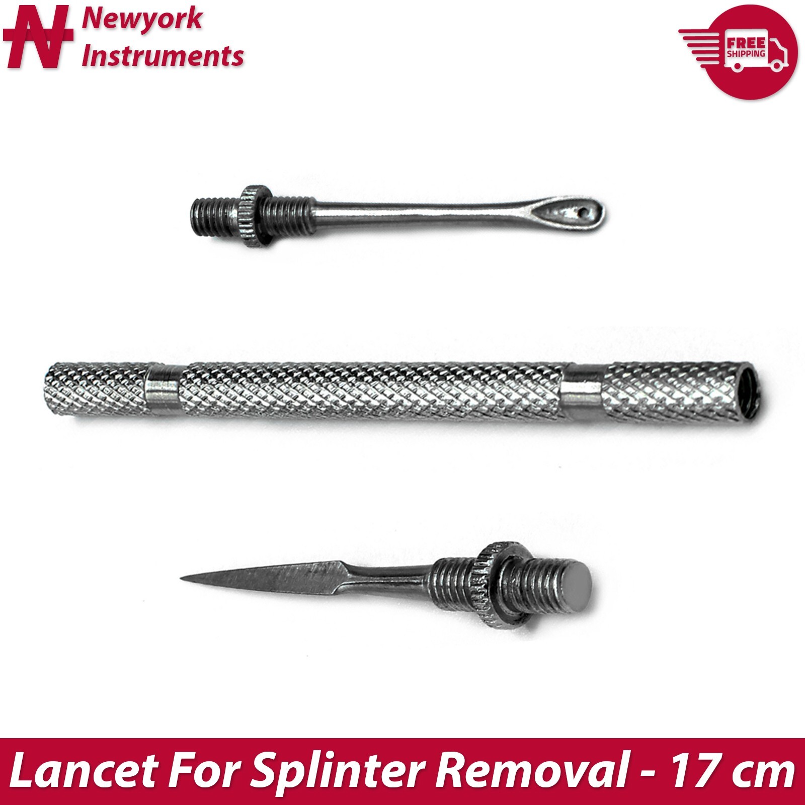 Carmalt Splinter Forceps Tweezers Str & Cur & Lancet For Splinter Removal Kit X3