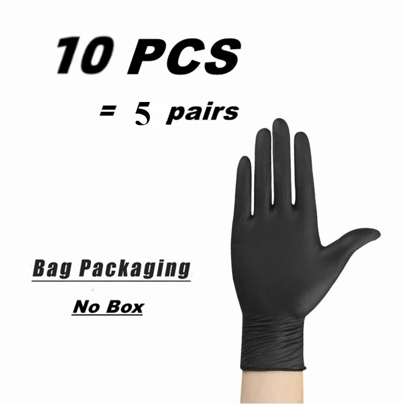 Disposable Nitrile Exam Gloves, Mil Black, Powder-Free Heavy Duty Clean Glove