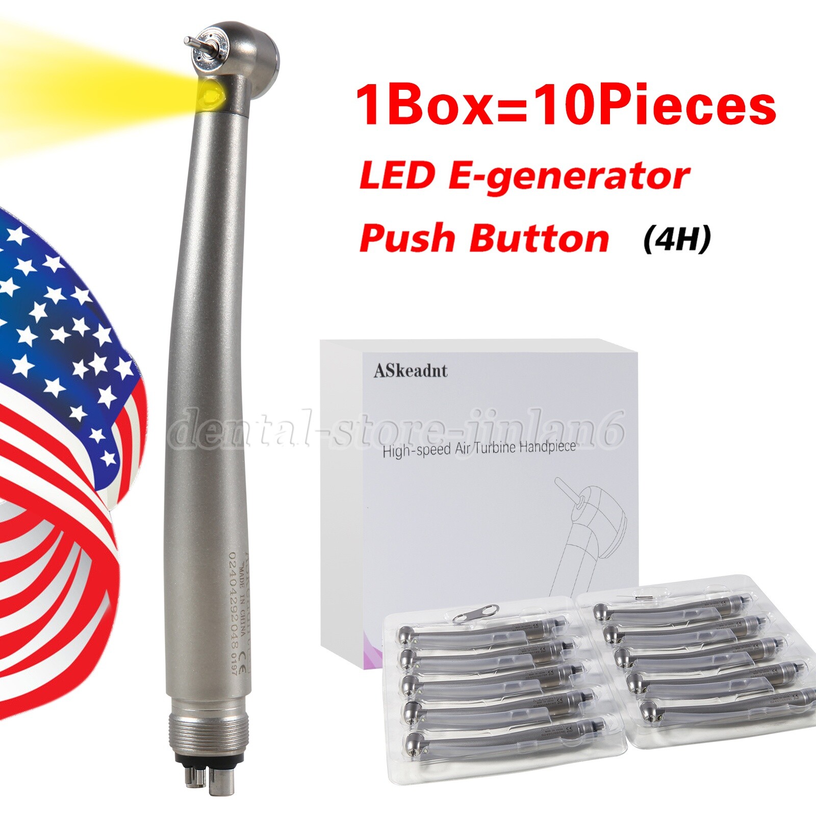10 PACKS ASkeadnt Dental Turbine High Speed Handpiece
