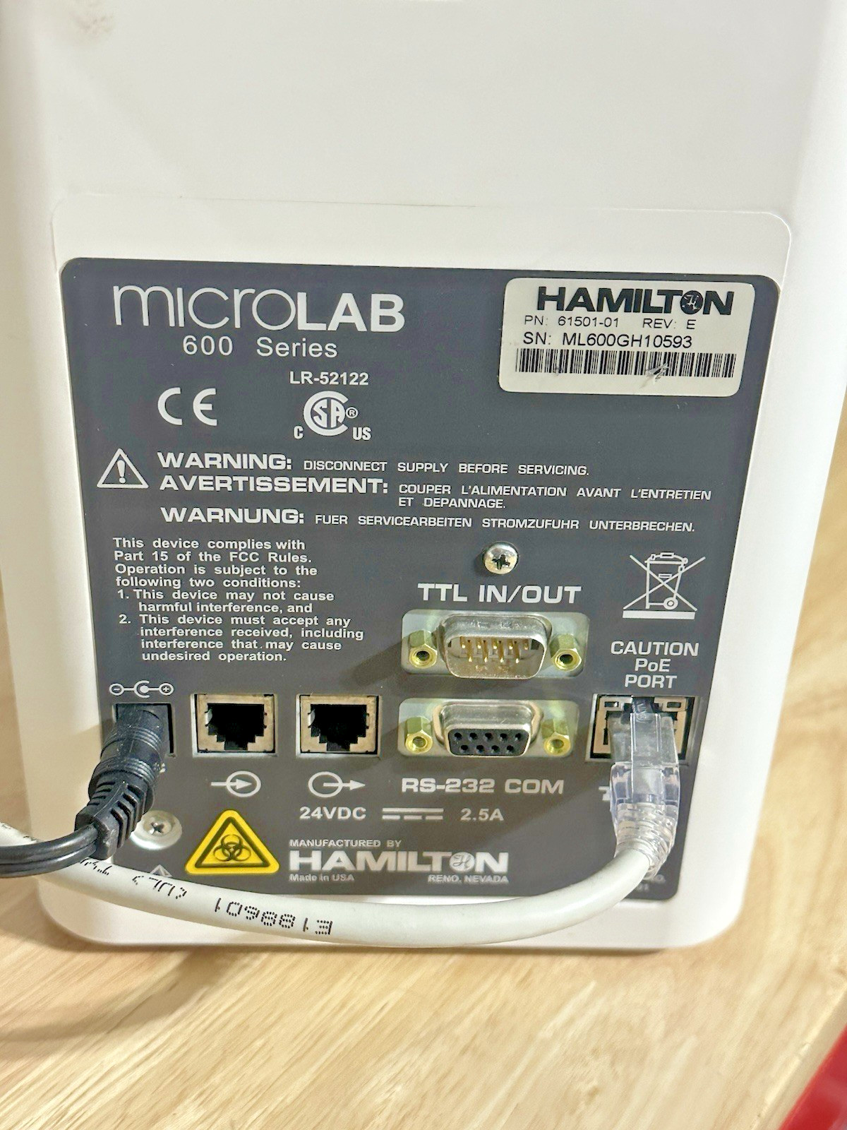 Hamilton Microlab 600 Syringe Dispenser System 61501-01 Rev E & Cords *Works*