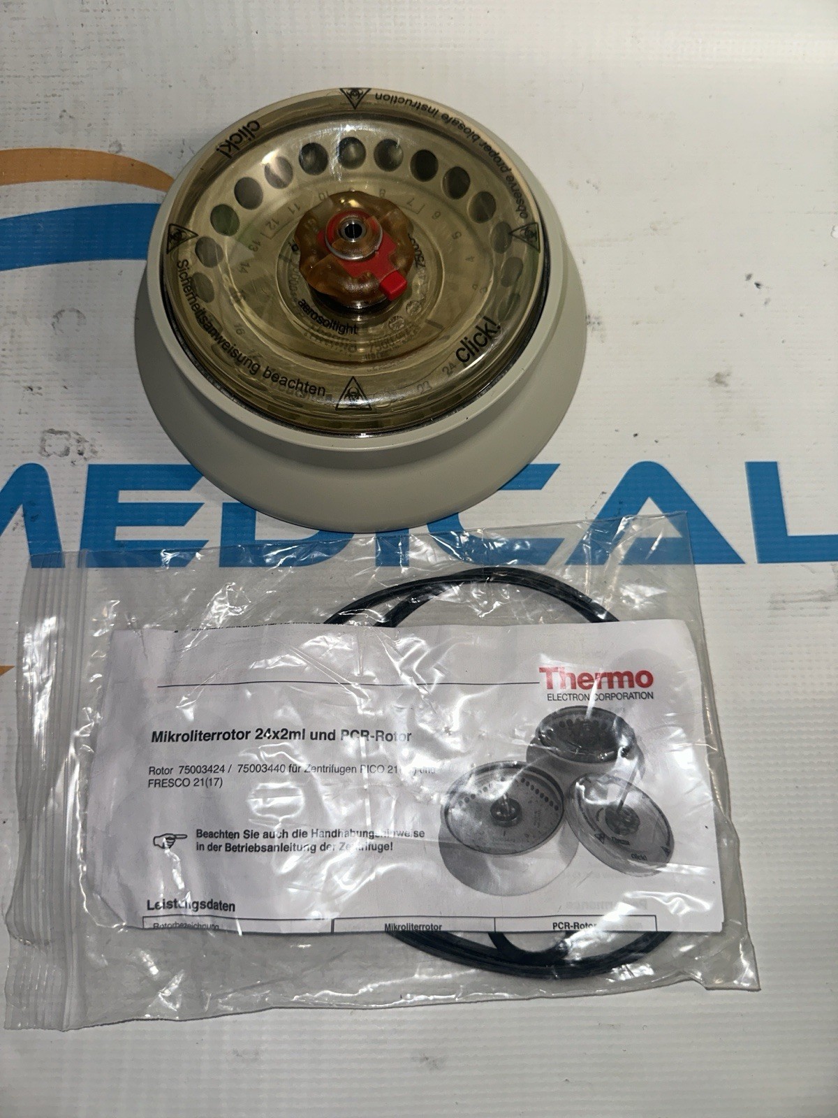 NEW Thermo Scientific 75003424 Fixed Angle Rotor w/ ClickSeal Lid