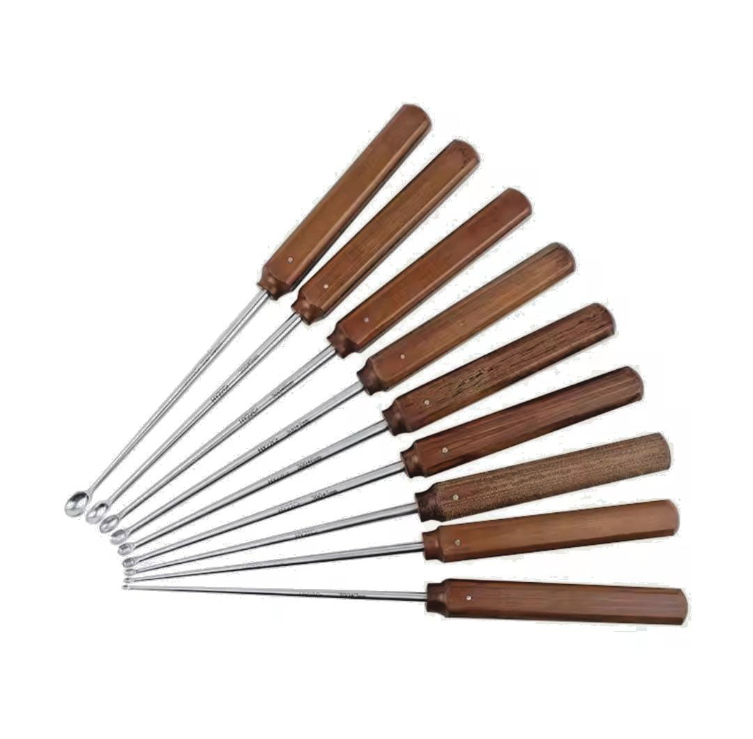 Halle Spinal Bone Curettes Set Oval Cup Orthopedic Surgical Instrument