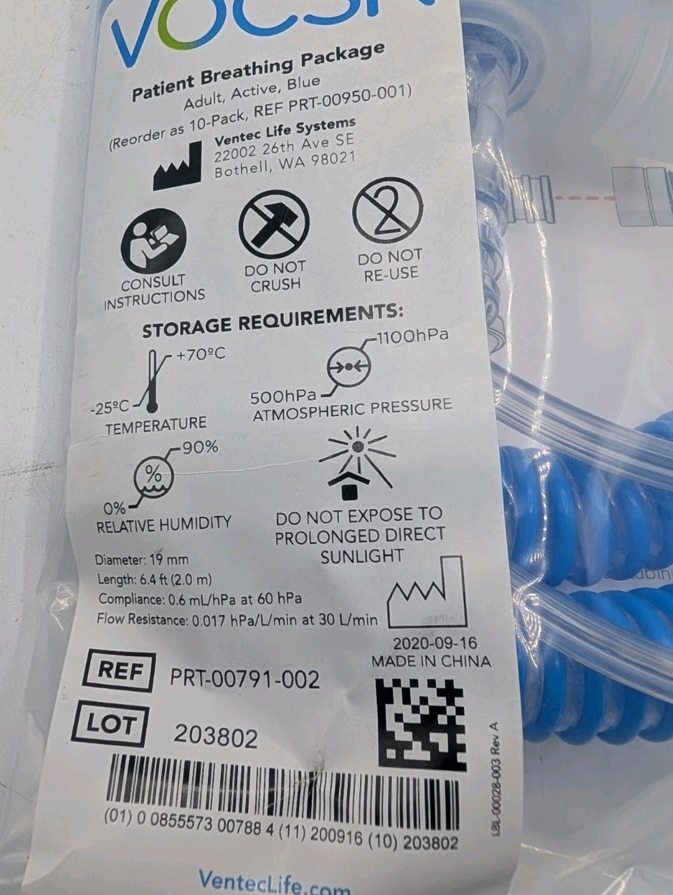 (2) VOCSN Patient Breathing Package PRT-00791-002