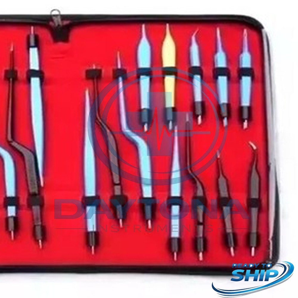 Electrosurgical Bipolar Bayonet Forceps 20 Pcs Surgical Instruments Set