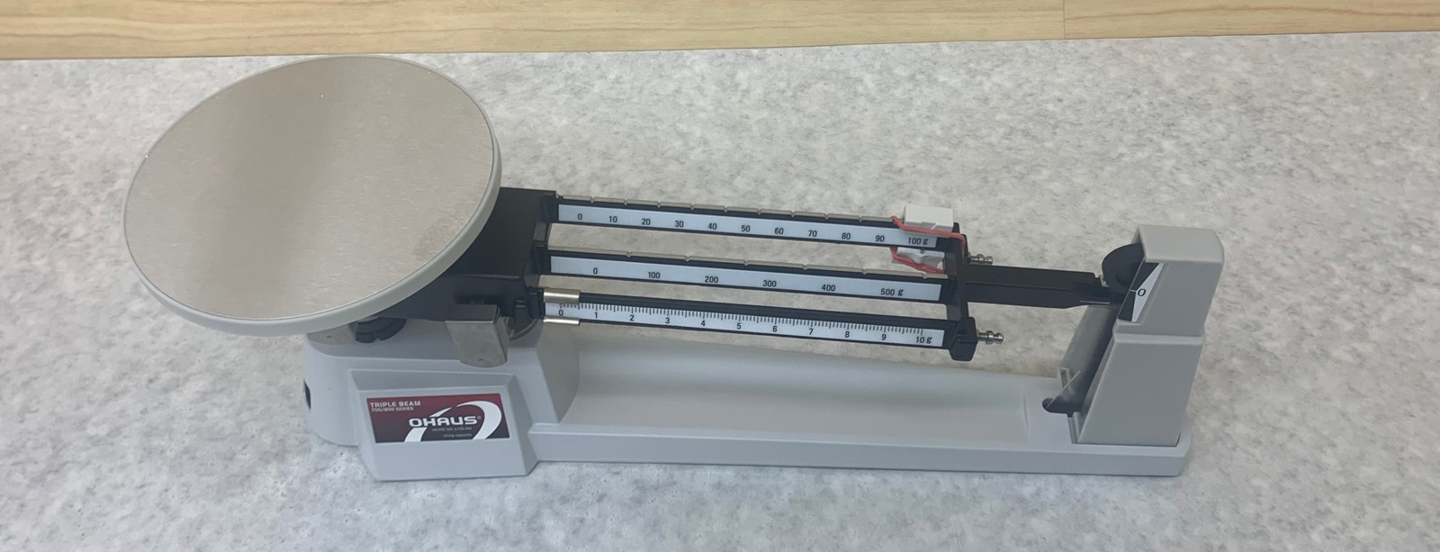 Ohaus 750-S0 Triple Beam Balance w/ Stainless Steel Pan – 610g x 0.1g