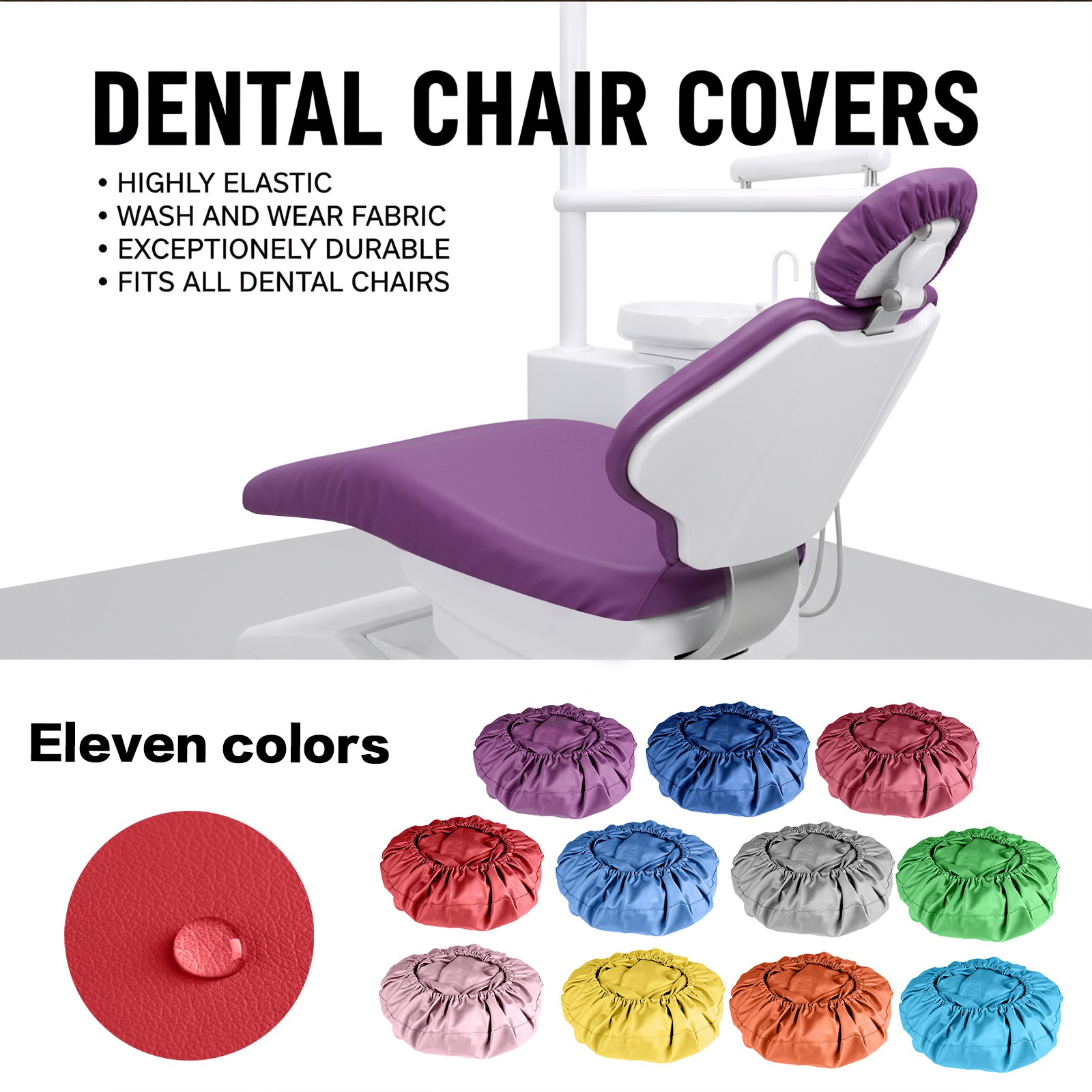 4Pcs/Set Colorful Dental Chair Seat Cover Waterproof Chair Protective Sleeves PU
