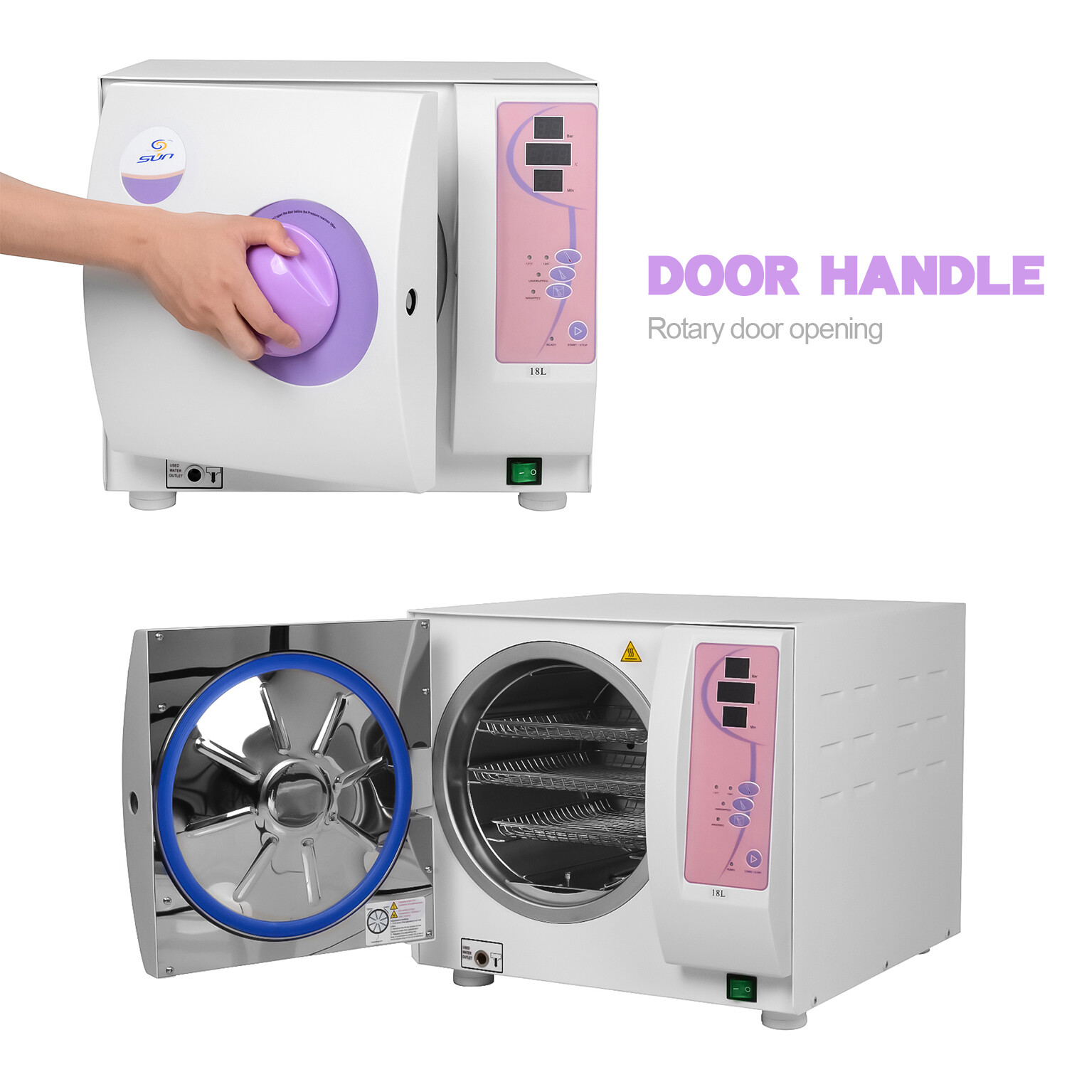 18L SUN Dental Autoclave Sterilizer Class N Pressure Steam Sterilizer SUN18-I US