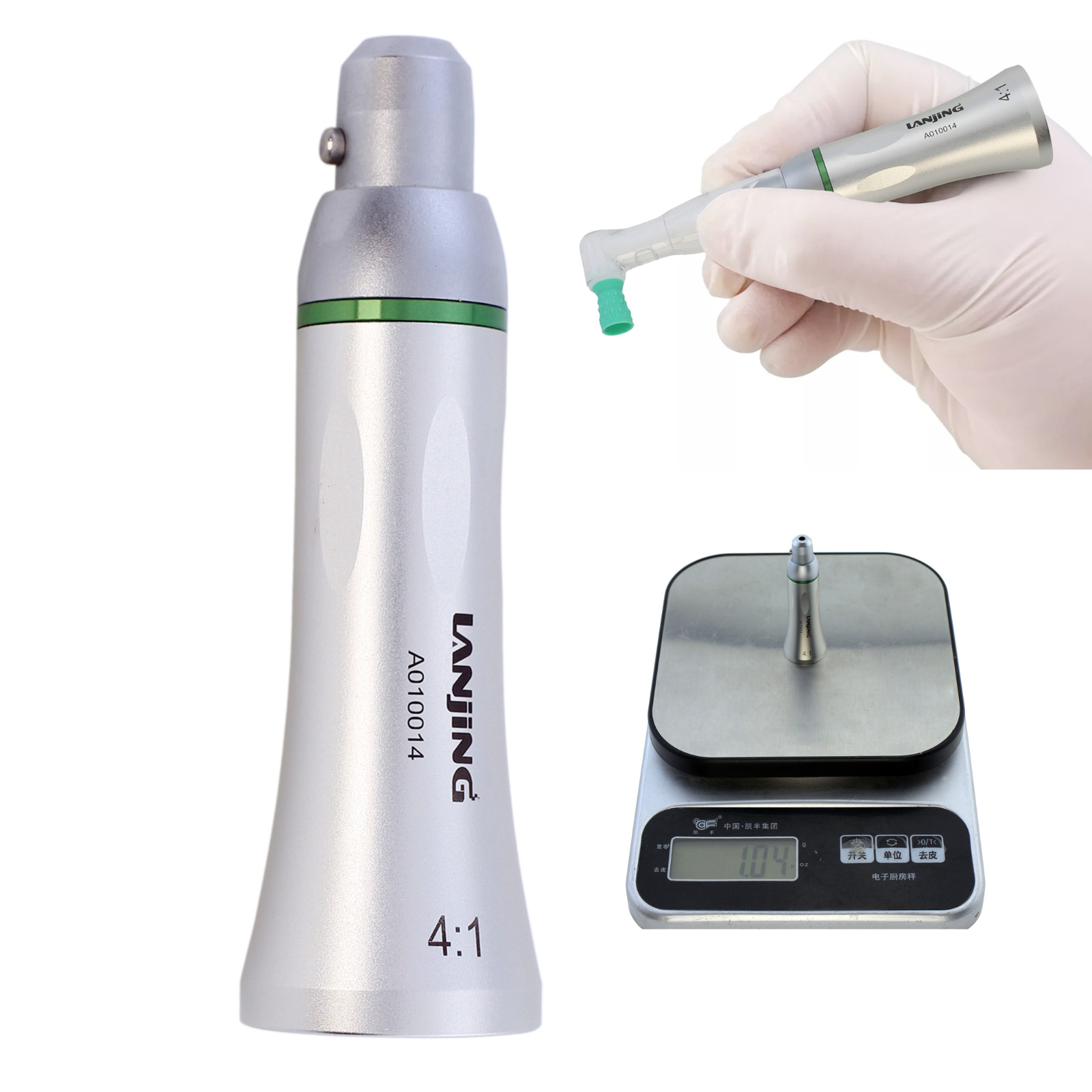 Dental Hygiene Prophy Handpiece 4:1 Mini Straight Nose Cone HP-44M Fit Any Motor