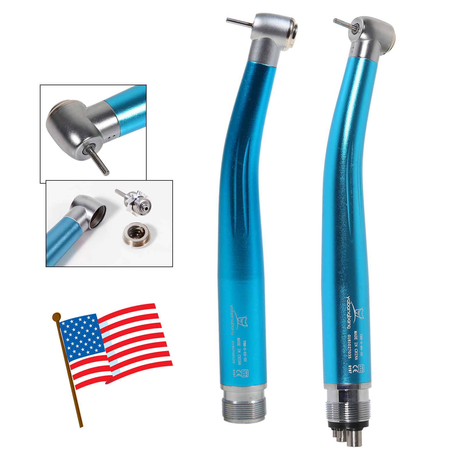Dental High Speed Handpiece Turbine 4 Hole/2 Holes SKY-BLUE PBX