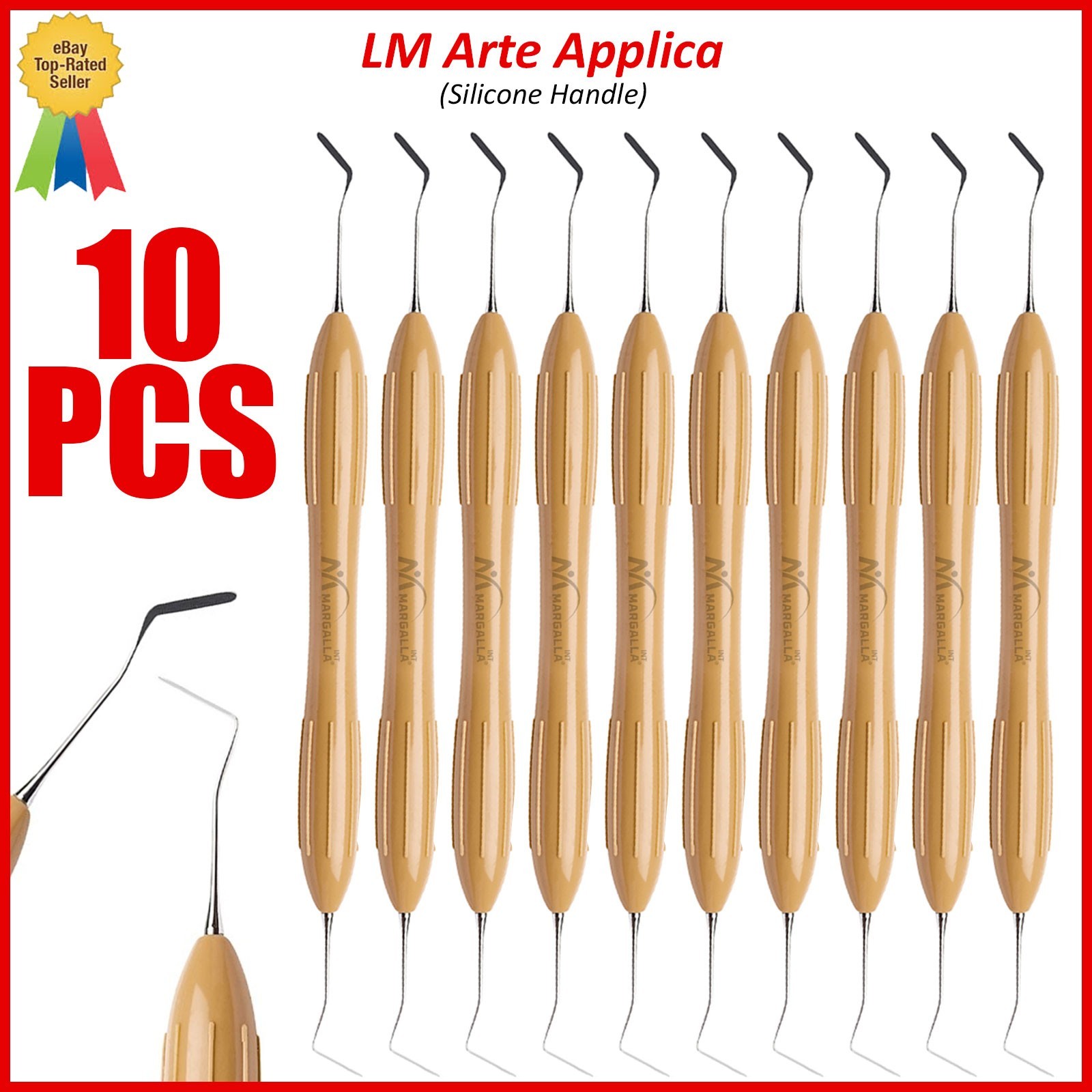 10Pcs Lm Arte Applica Dental Composite Filling Instruments Silicone Handle