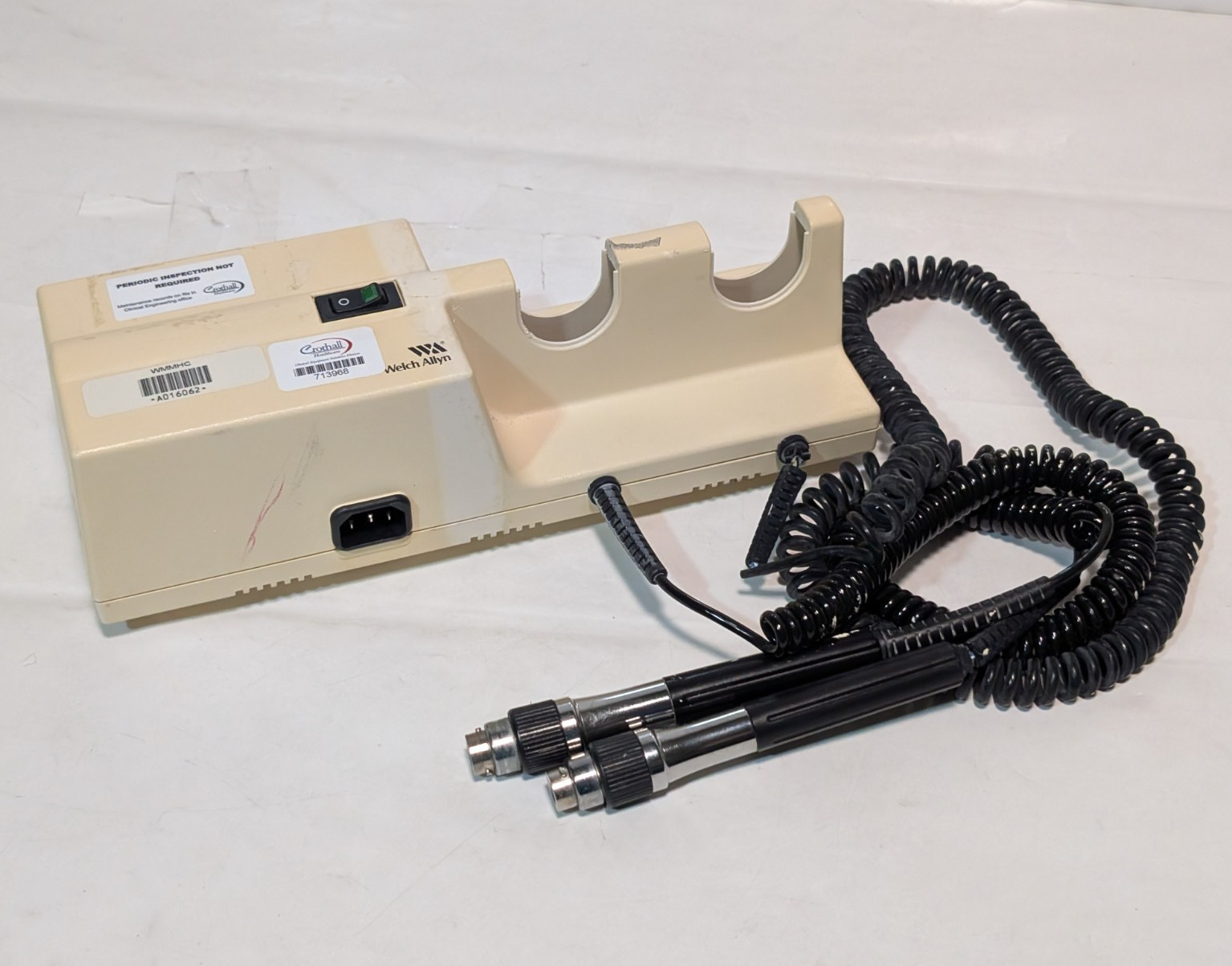 Welch Allyn 767 Series Wall Transformer w/ Coiled Cord & Hand Assys, USA Made