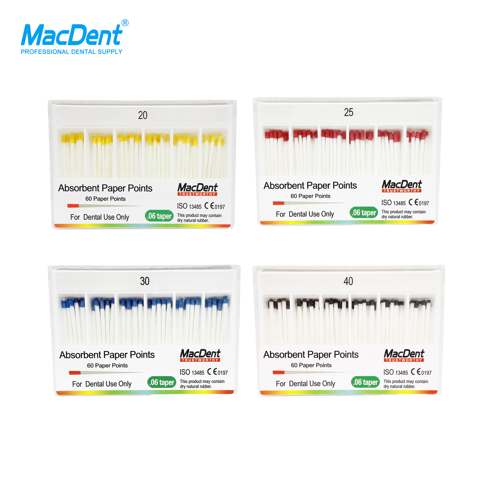 MacDent Dental Endodontic Gutta Percha Points/Absorbent Paper Points Taper .02