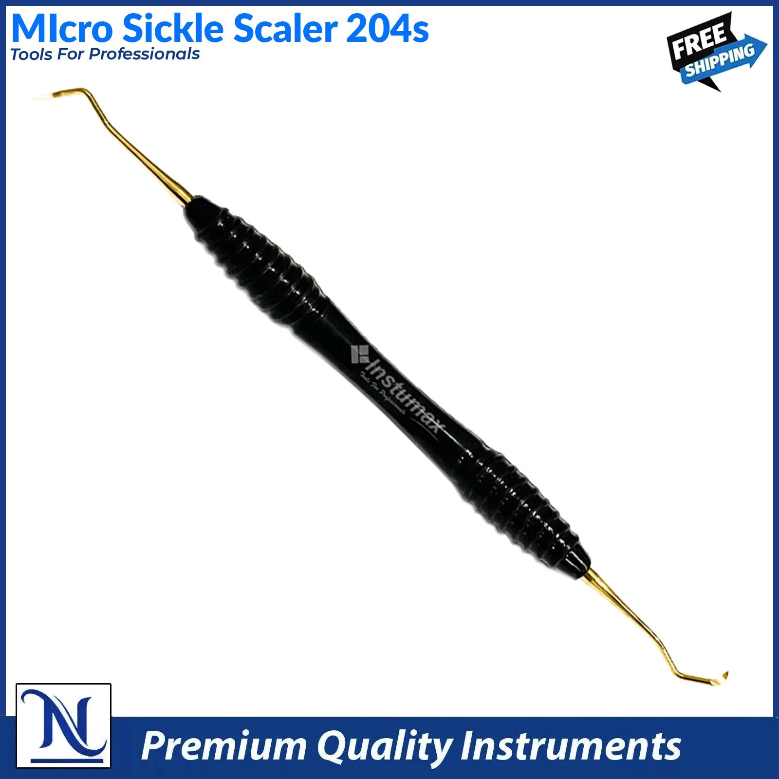Dental Sickle Scaler 204S – Posterior Hygiene Scaler, Hollow Handle