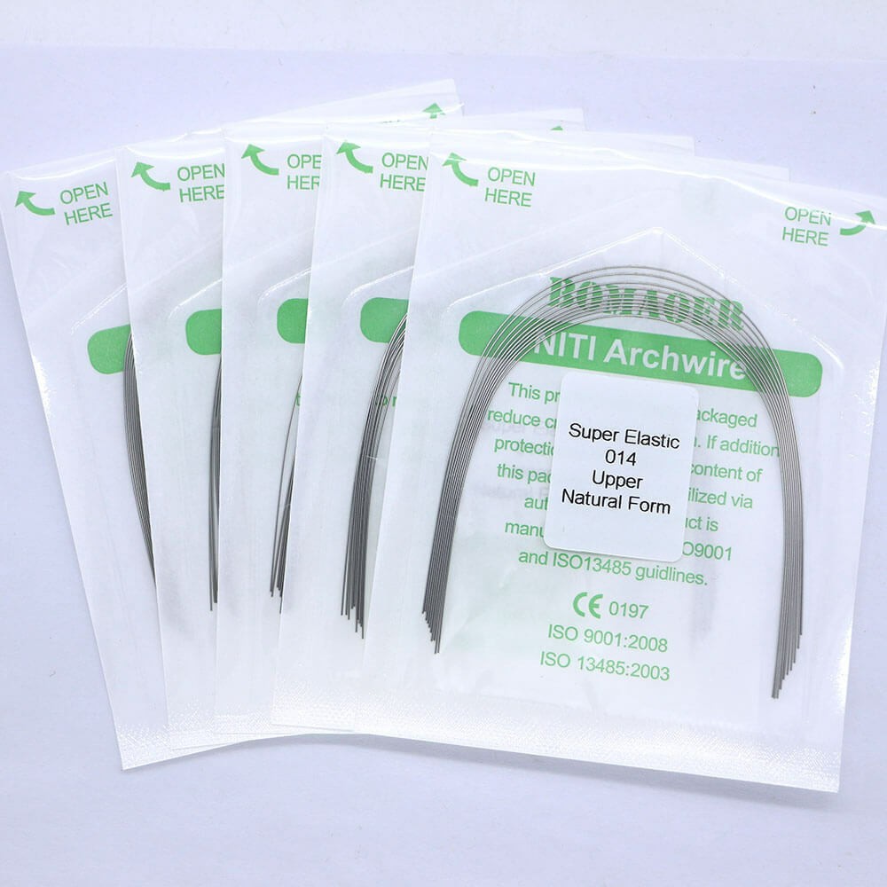 50 Packs Dental Ortho Niti Super Elastic Round Arch Wire Nature Form 014 Upper