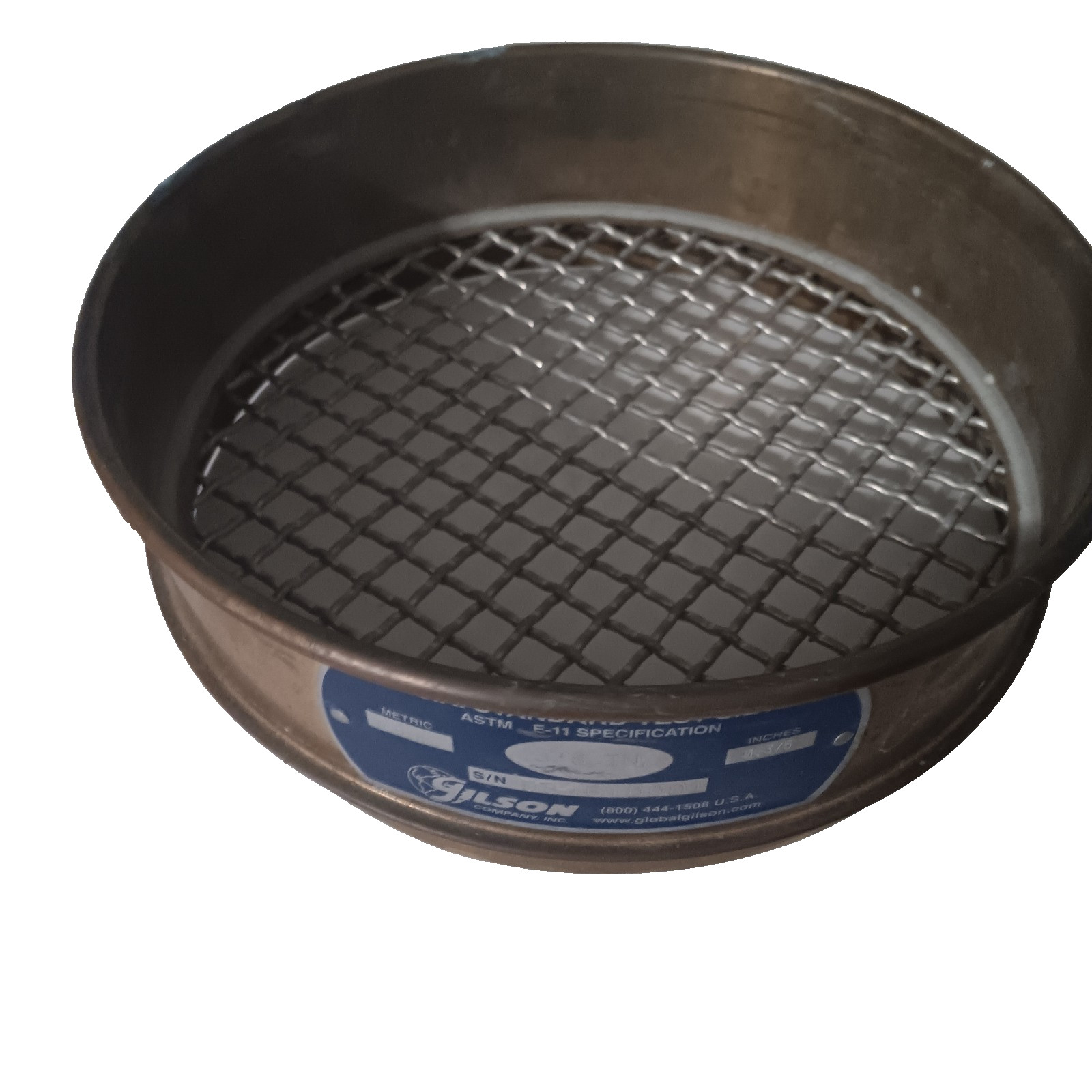 Dual US Standard Test Sieve 8″ Brass 3/8″ Opening in Used Condition