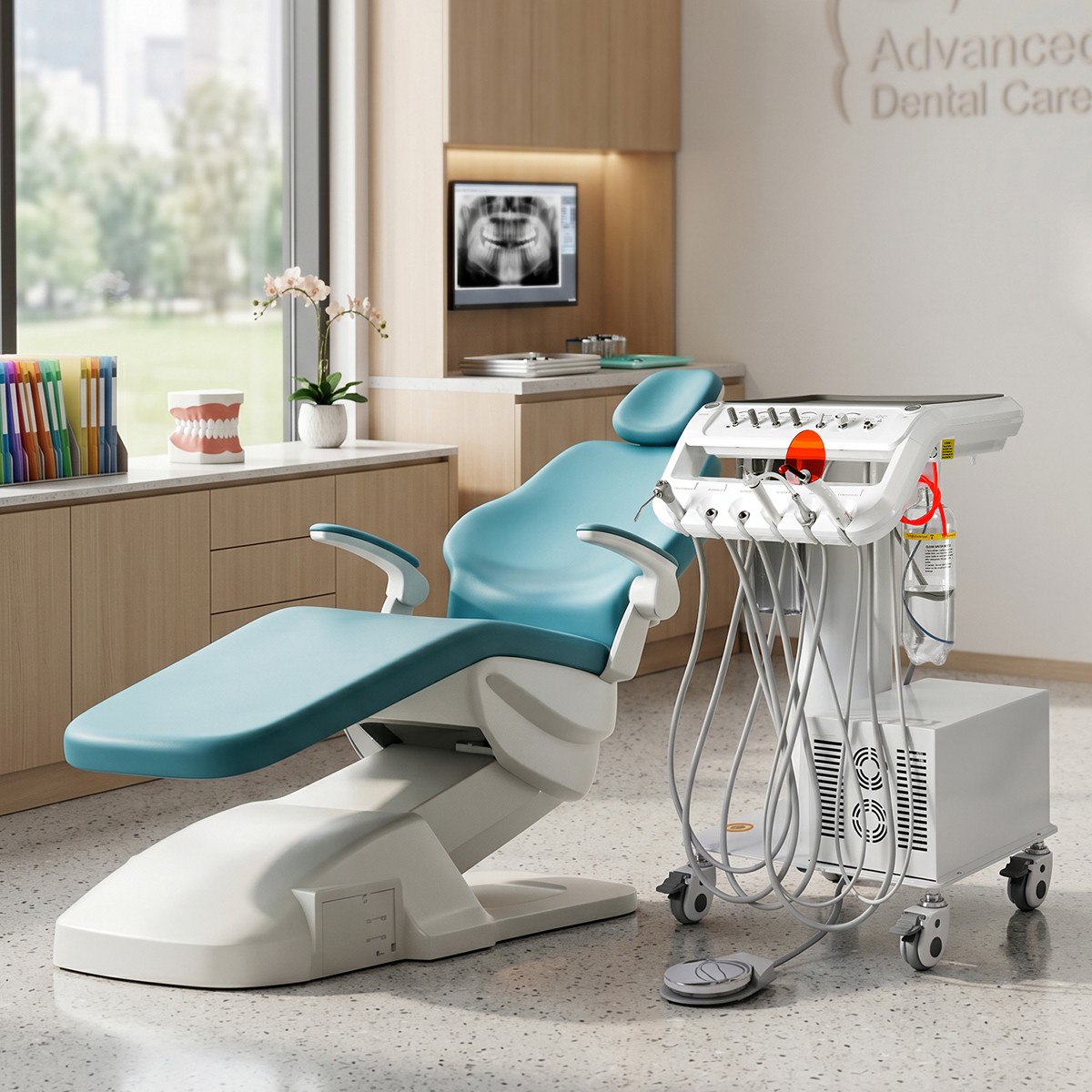 Portable Dental Mobile Delivery Unit with Compressor Curing Light Scaler Suction