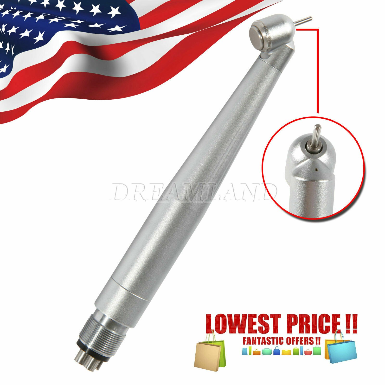 USA Yabangbang Dental 45 Degree Surgical High Speed Handpiece Push Button JH1