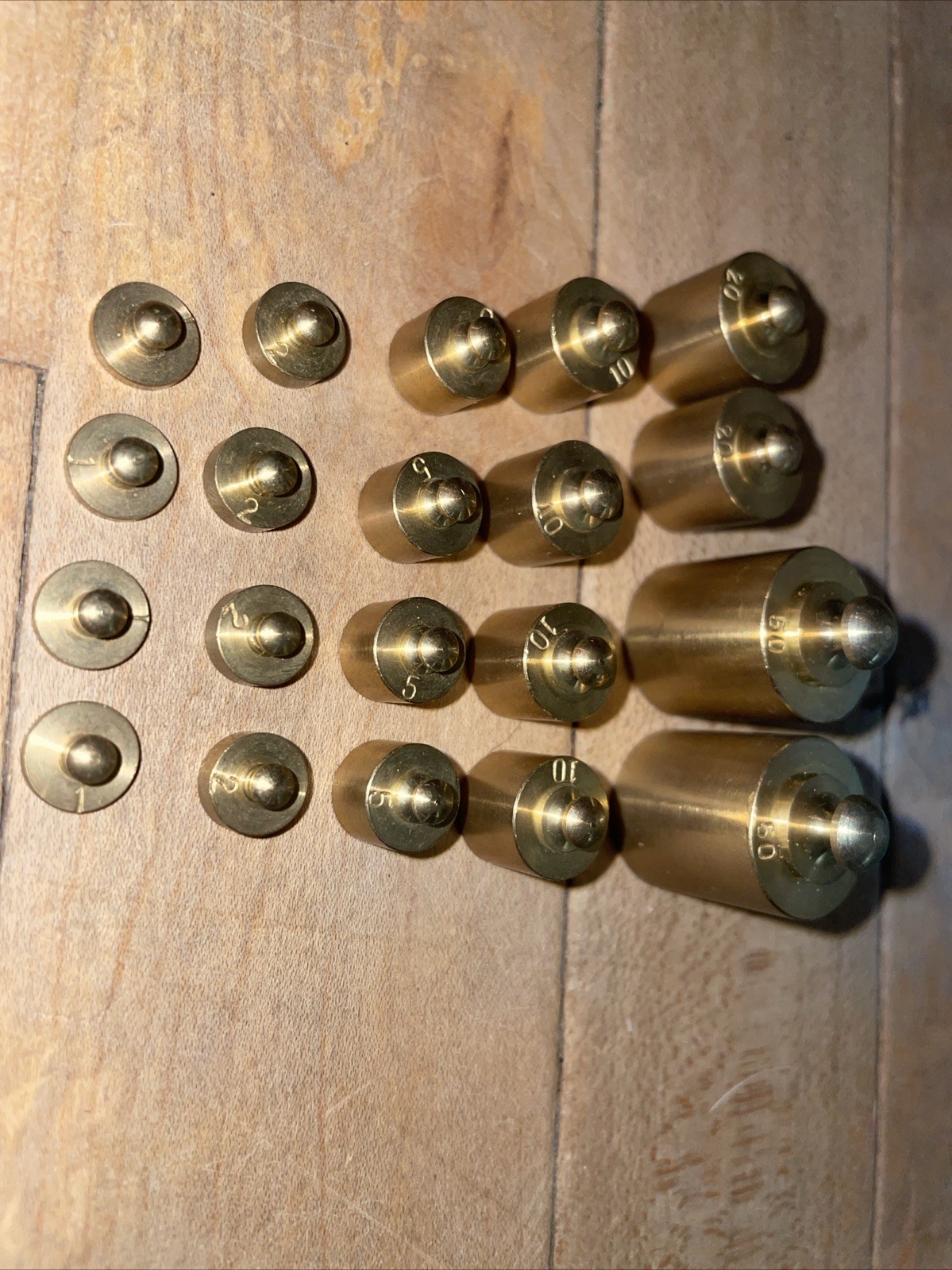 Brass Gram Weight Lot – Scale Calibration- 20 Pieces