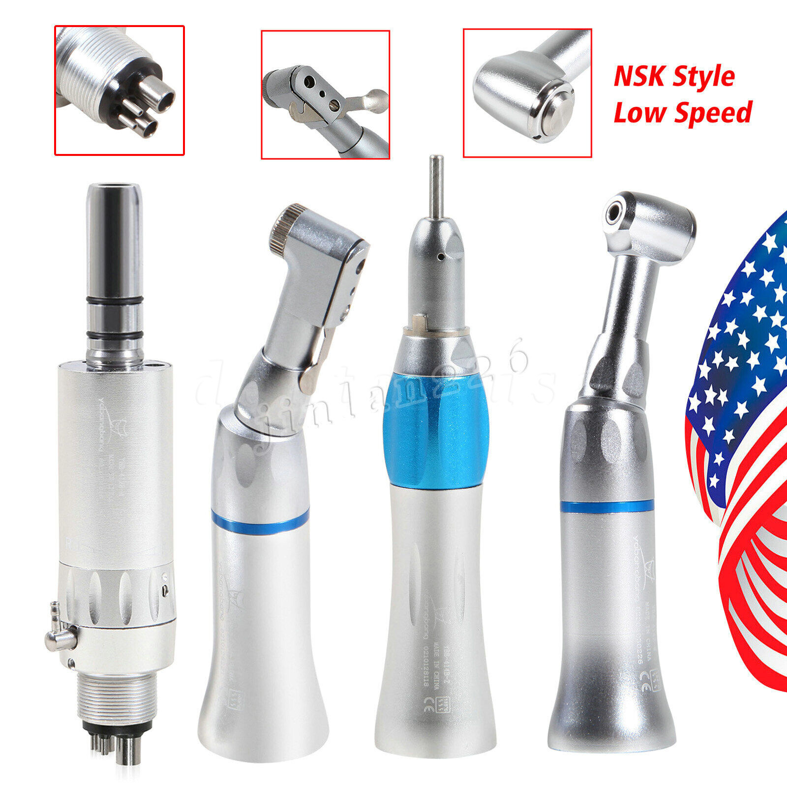NSK Style Dental Slow Low Speed Handpiece Straight Contra Angle Air Motor 2/4H Y