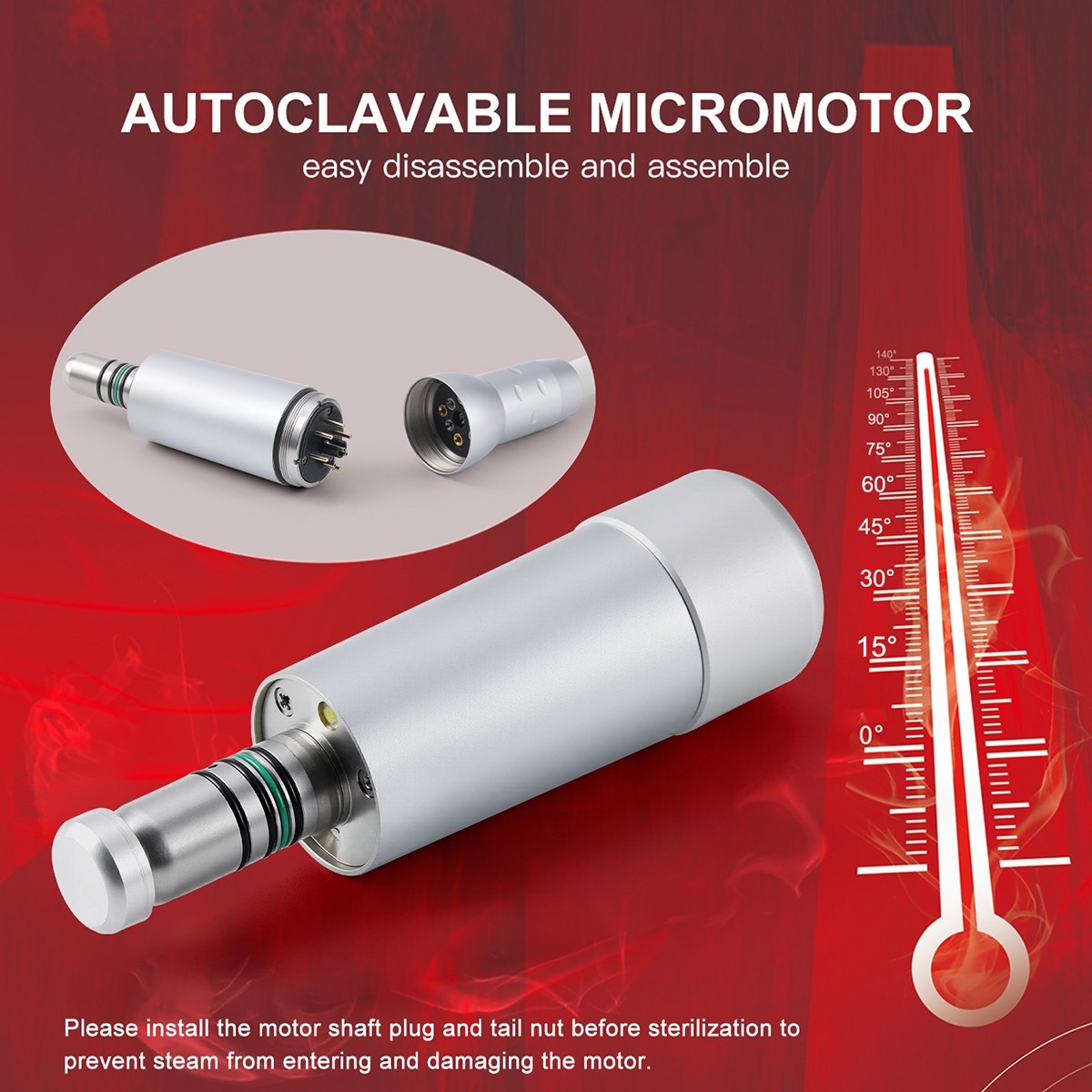 AZDENT Dental Brushless LED Electric Handpiece Motor Micro Motor 4 Hole