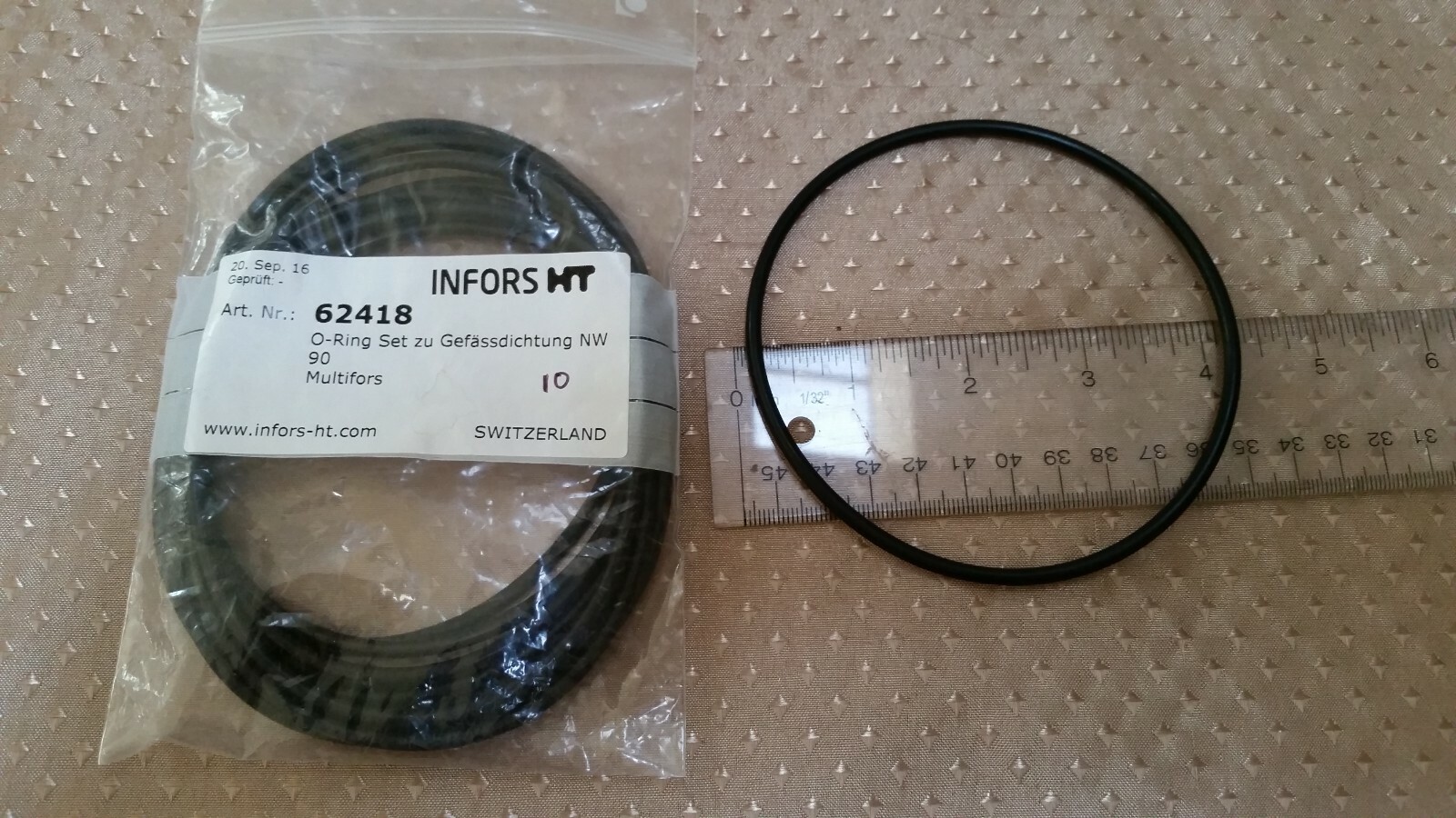 One of Infors HT Silicone Black O-ring ~ 4″ ID Bioreactor Fermenter Sealer New