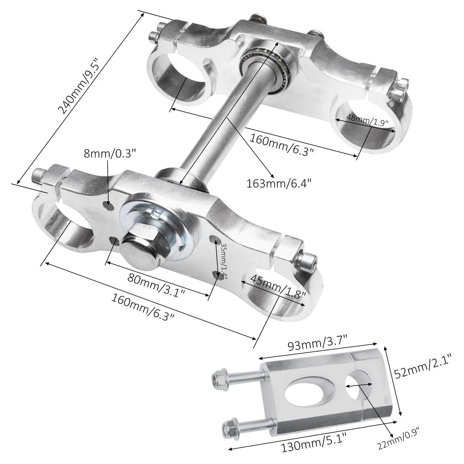 735mm Front Fork USD Triple Tree Brake Caliper 14-19 Pit Dirt Bike ATV Go Kart