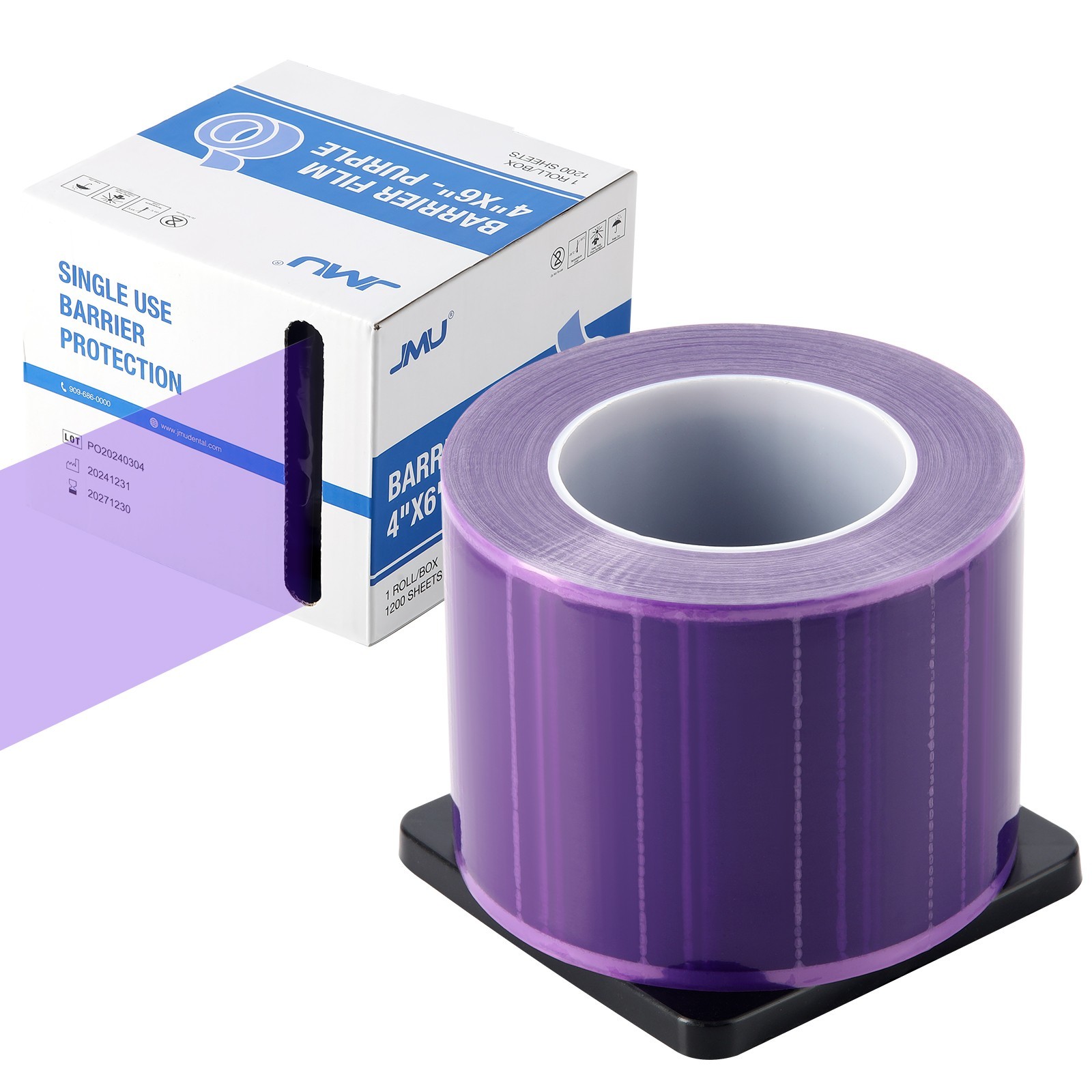 JMU Dental Barrier Film 4″ x 6″ 1200 Sheets Barrier Tape with Dispenser Box