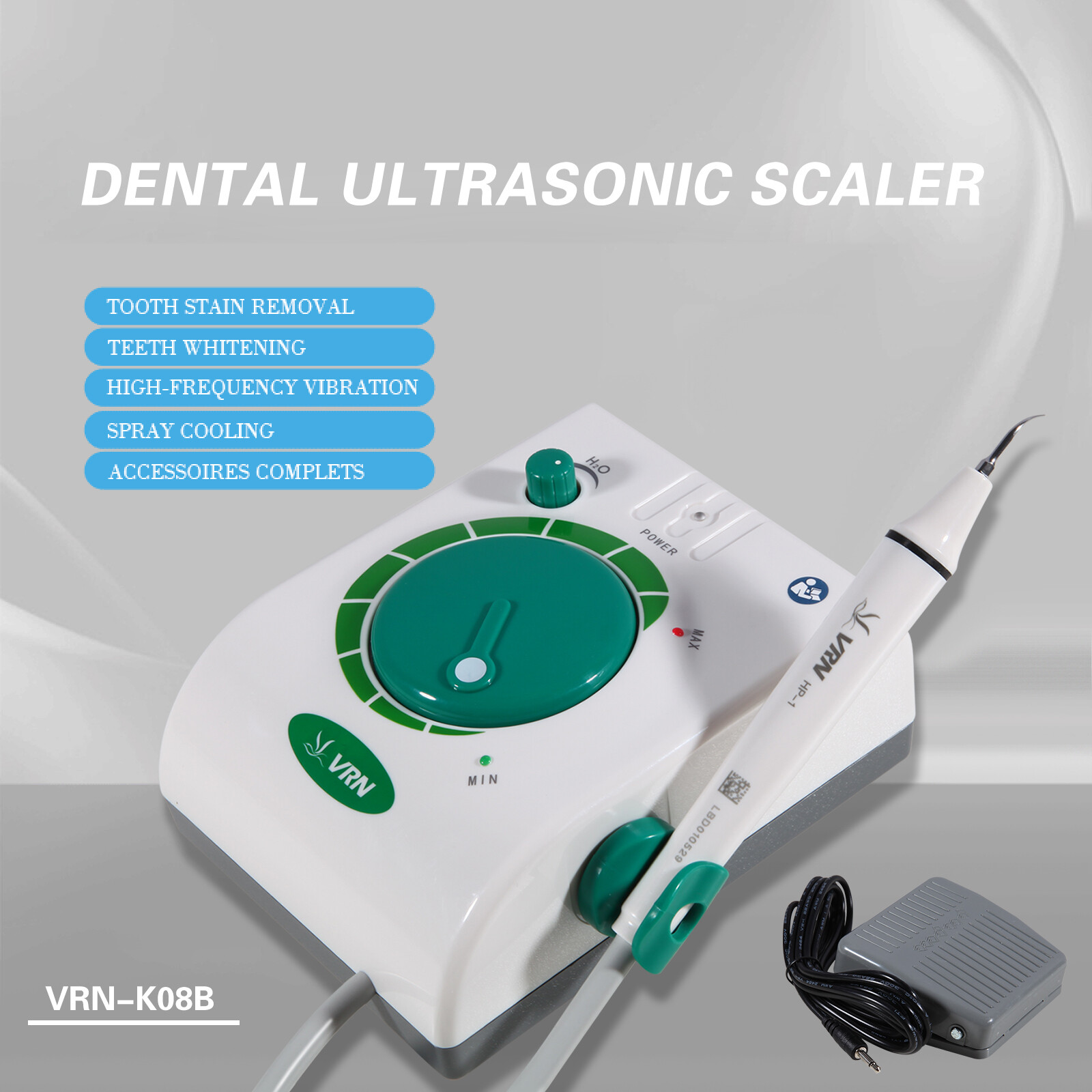 Dental Ultrasonic Piezo Scaler +5*Tips +HP-1 Detachable Handpiece For EMS ns