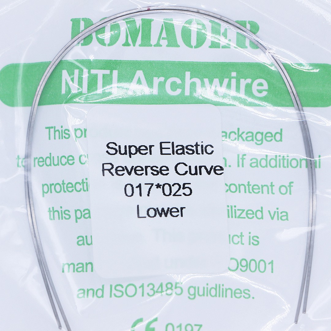 100×Dental Orthodontic Niti Rectangular Arch Wires Reverse Curve 17×25 Lower