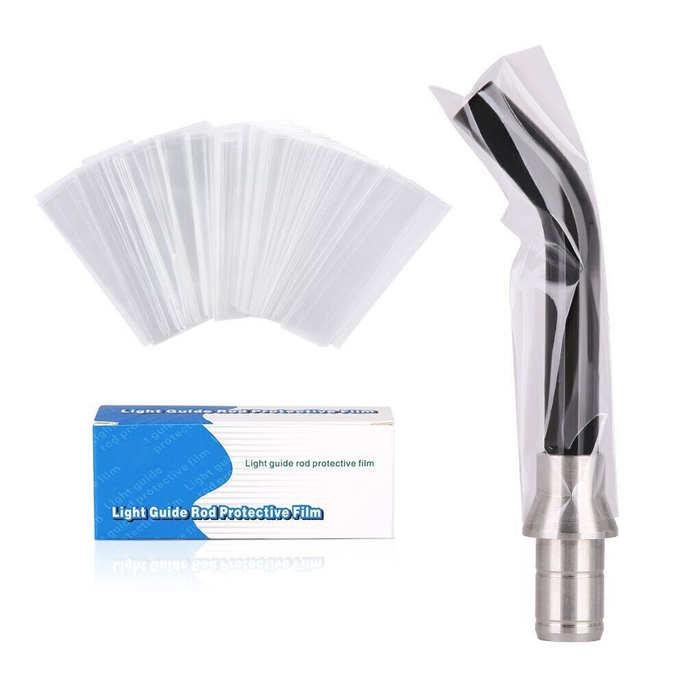 200 Pcs/Box Dental Lab Disposable Curing Light Guide Stick Sleeve Cover 18x67mm