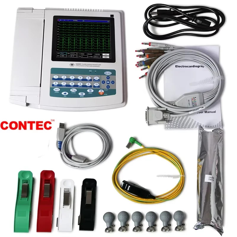 Digital Electrocardiograph 12 Channel ECG Machine EKG Monitor with Software