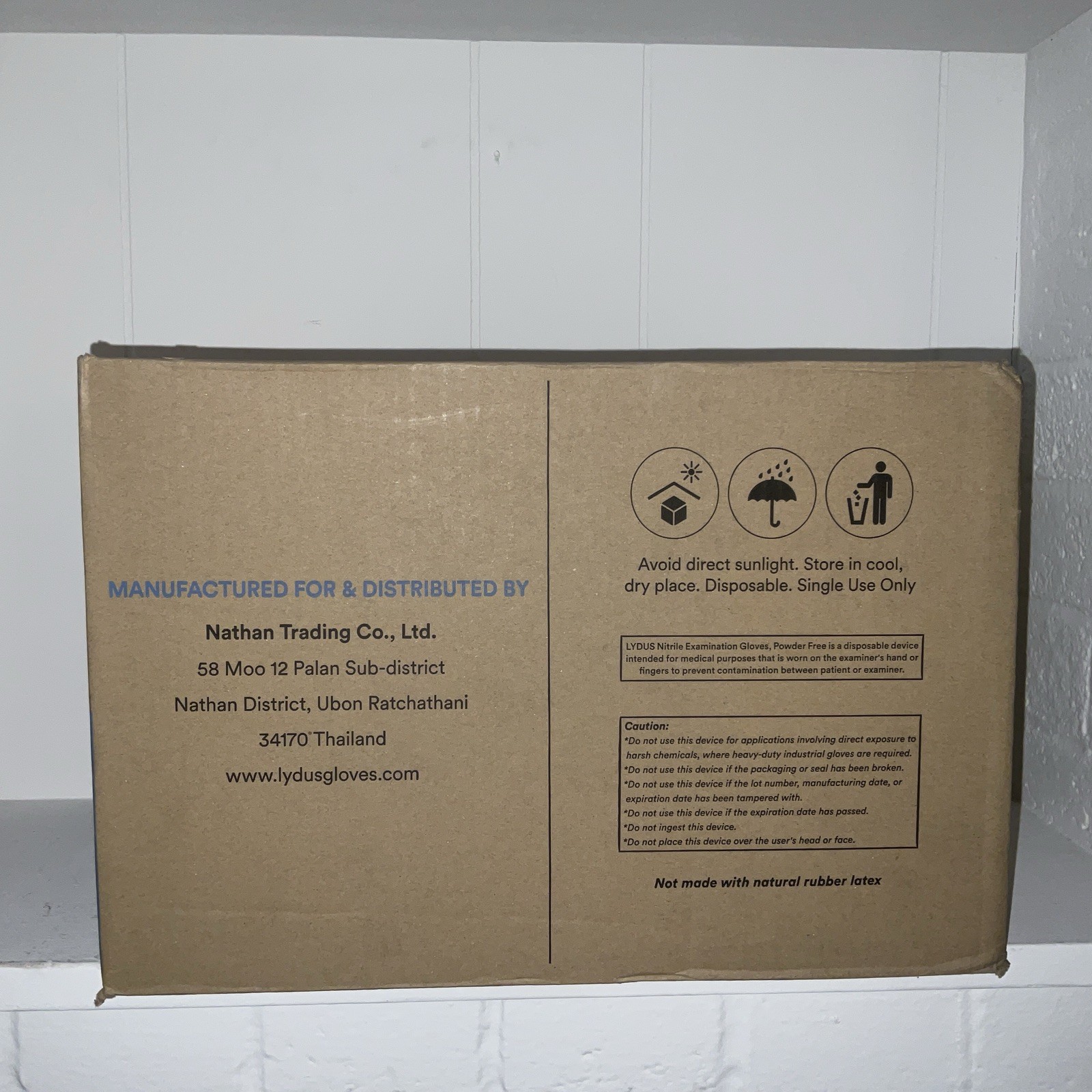Lydus Latex Free Blue 4.5 Mils Nitrile Gloves Disposable Box/1000
