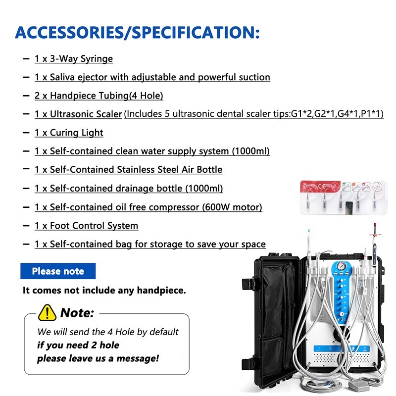 Dental Delivery Unit P206S High Suction Air Compressor Scaler Curing Light/Chair