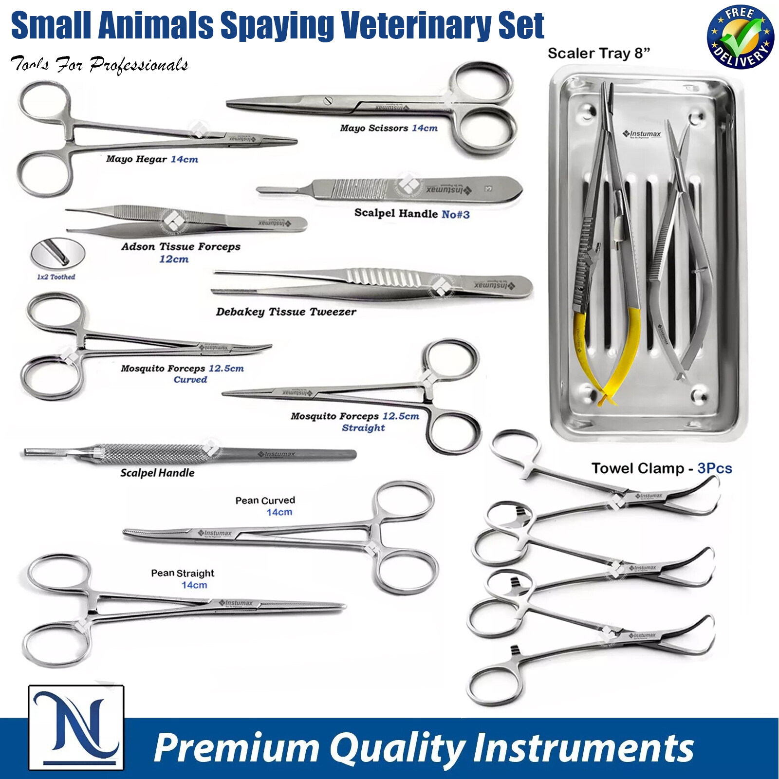 Small Animals Veterinary Spaying Dog Cat Suture Kit for Pro Veterinarian Tools