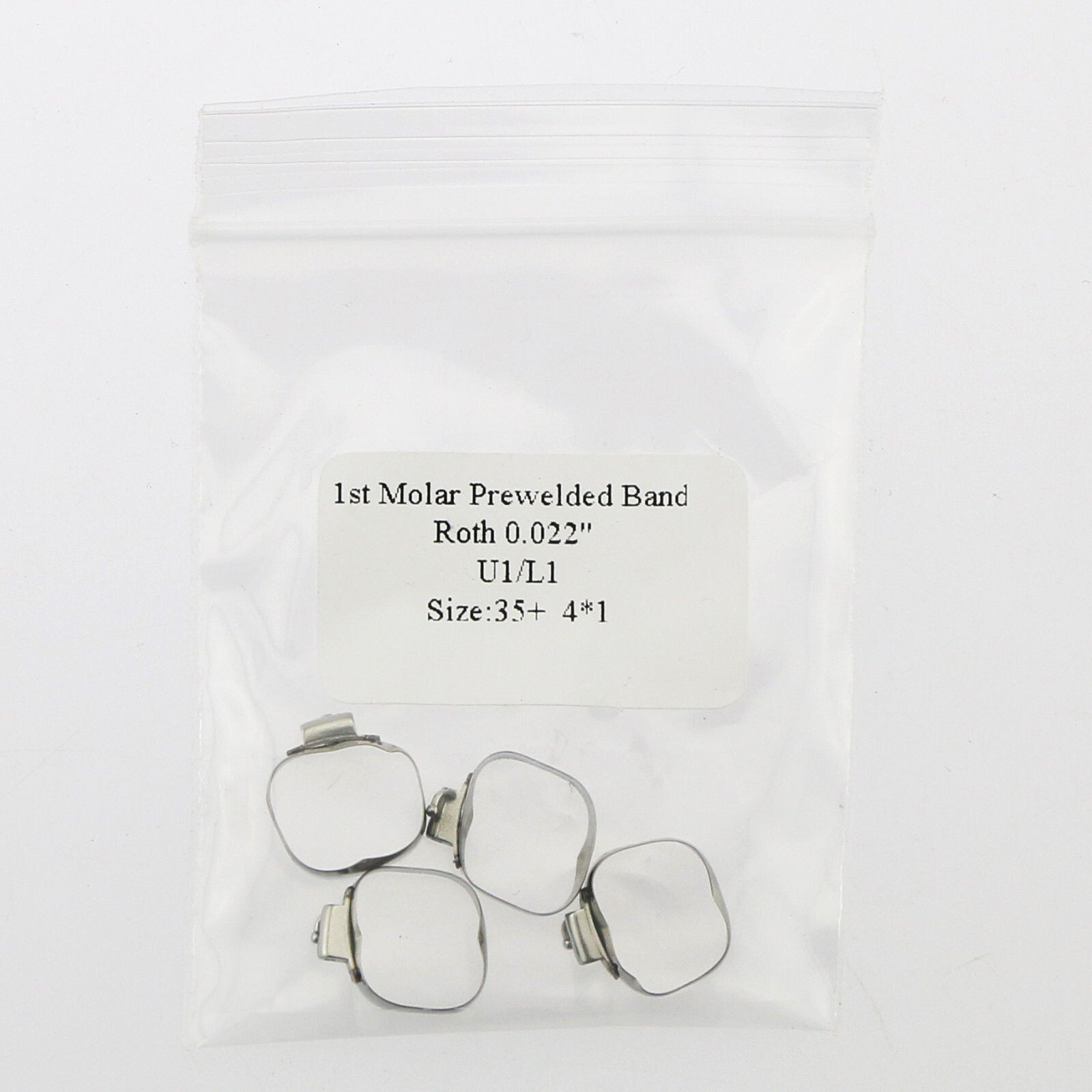 Dental 1st Molar Bands Roth 022 Plain #29-44 Band Buccal Tube U1L1 Lingual Cleat