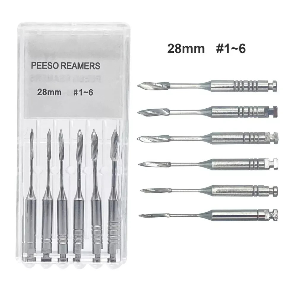 Dental Pesso Reamers/Gates Drills Rotary 32/28mm Stainless Steel Endo Files #1-6