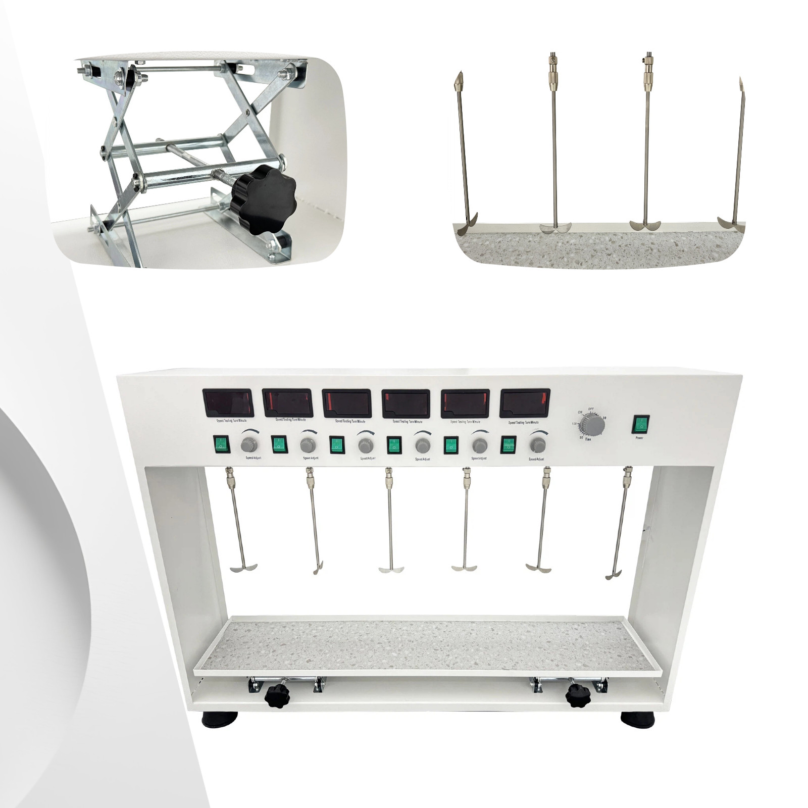 110V 6-Station Synchronous Electric Mixer Stirrer Digital Display for Lab Mixing