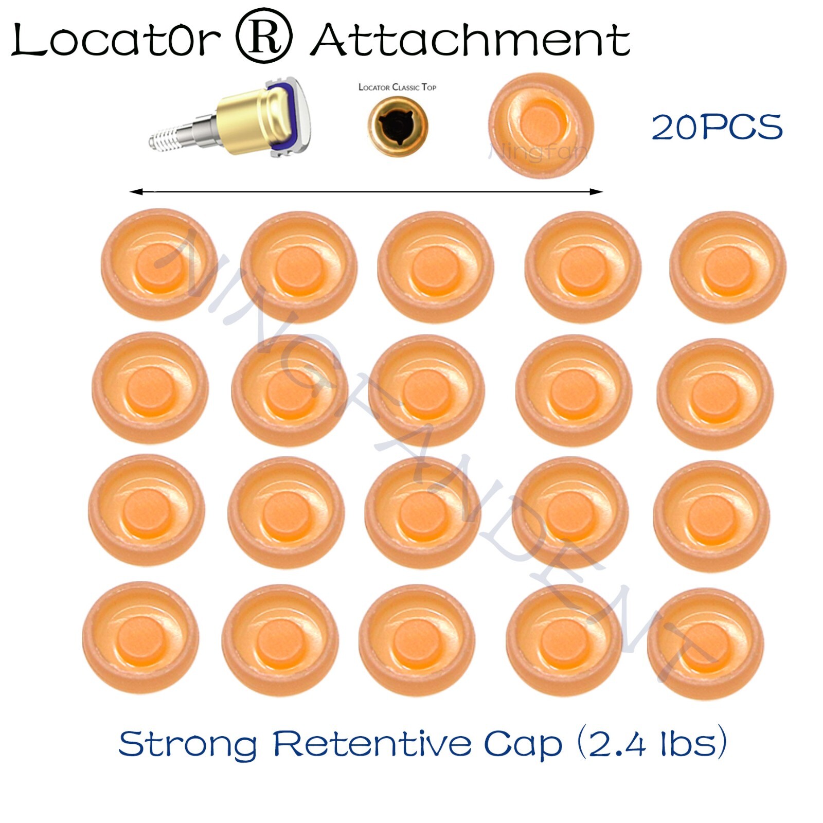 Universal Dental Locator Abutment Retention Caps Inserts Set，4/10/20Pieces