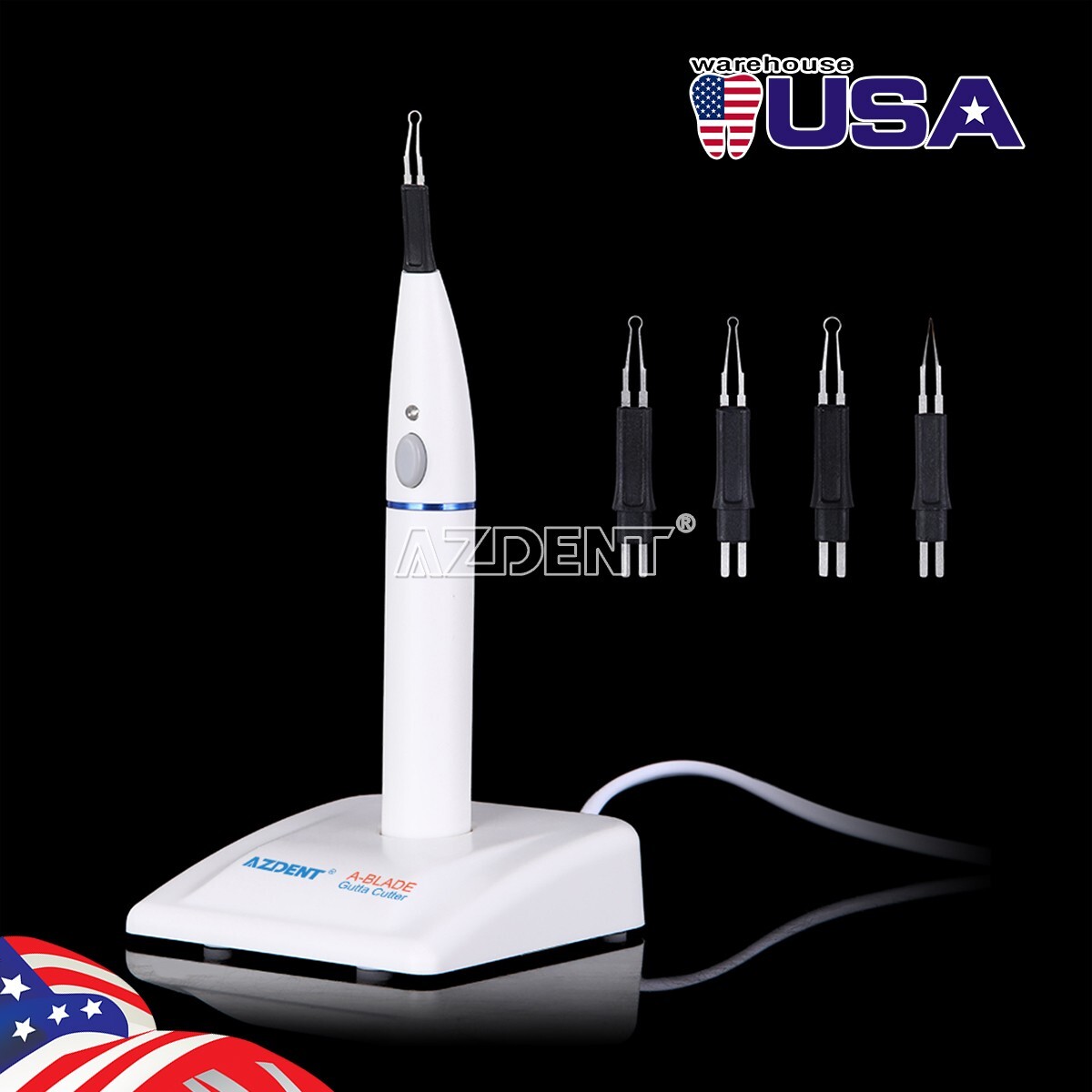 AZDENT Dental Endo Cordless Gutta Percha Tooth Gum Cutter Cut off with 4 Tips