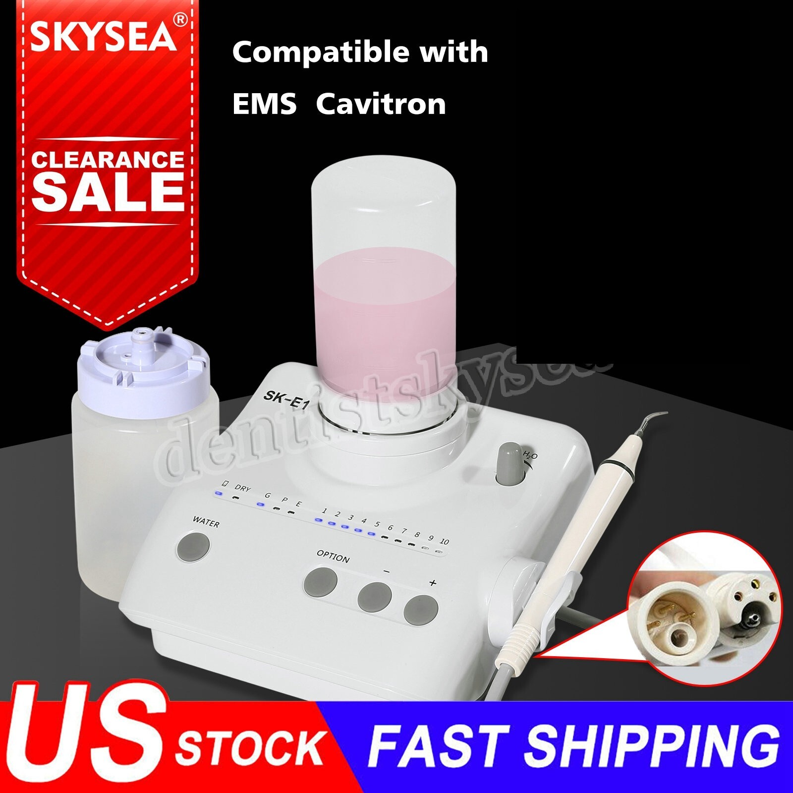 Dental Portable Ultrasonic Piezo Scaler auto water supply fit EMS & Handpiece