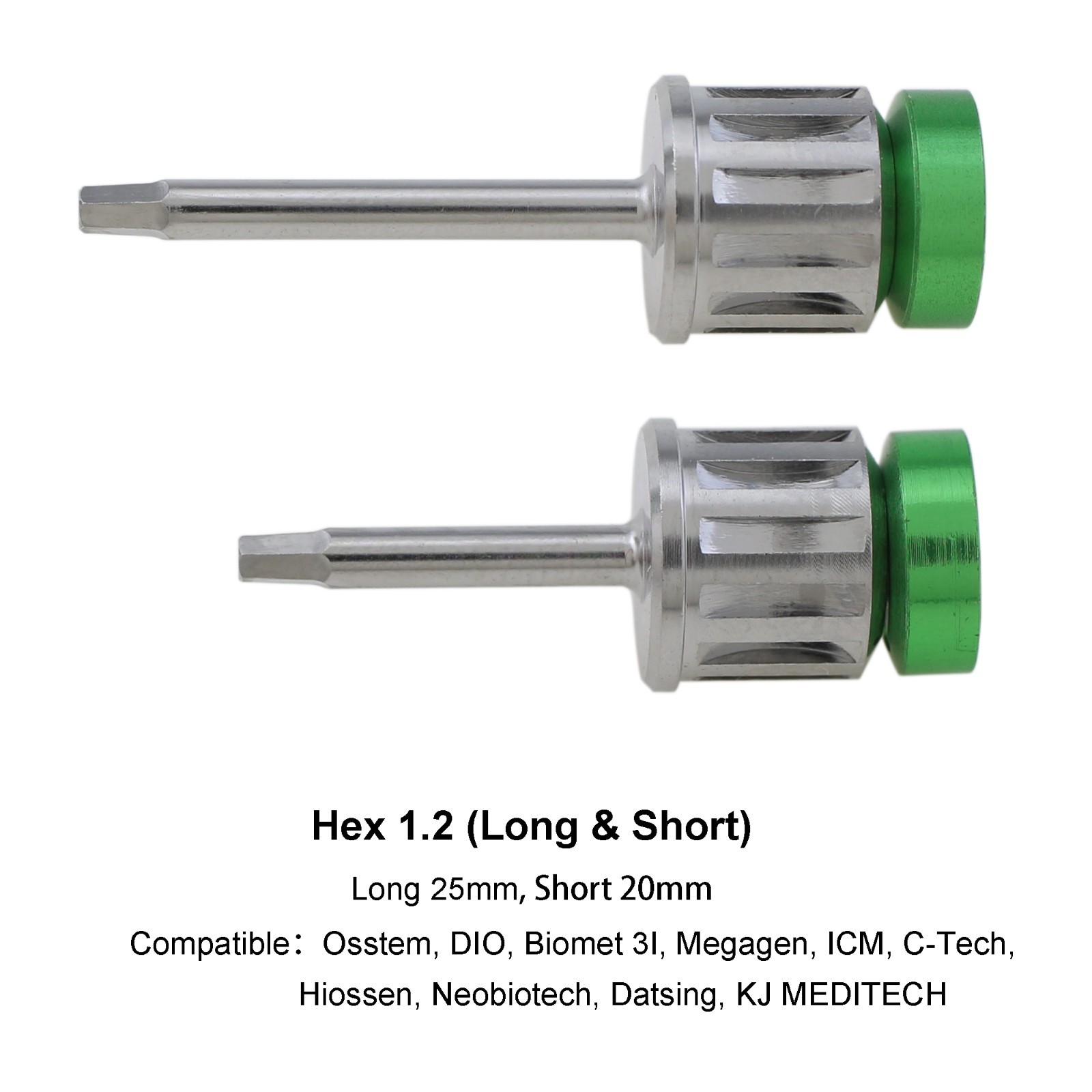 Implant Screwdriver Hex 1.2mm Driver Torque Wrench Adapter 3i Megagen Hiossen