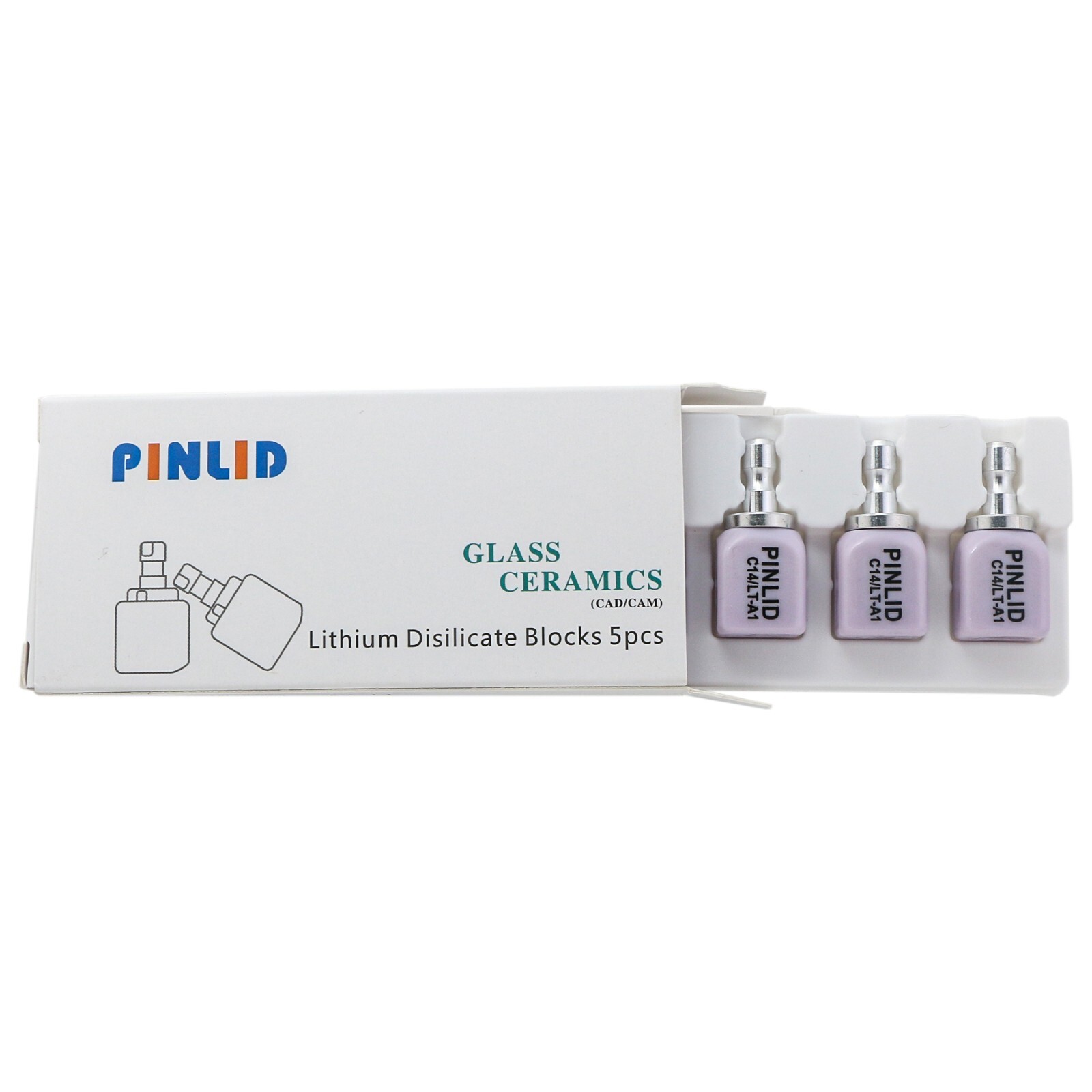 US 5pcs/Box Lithium Disilicate Blocks Dental Lab C14 LT Glass Ceramic CAD/CAM