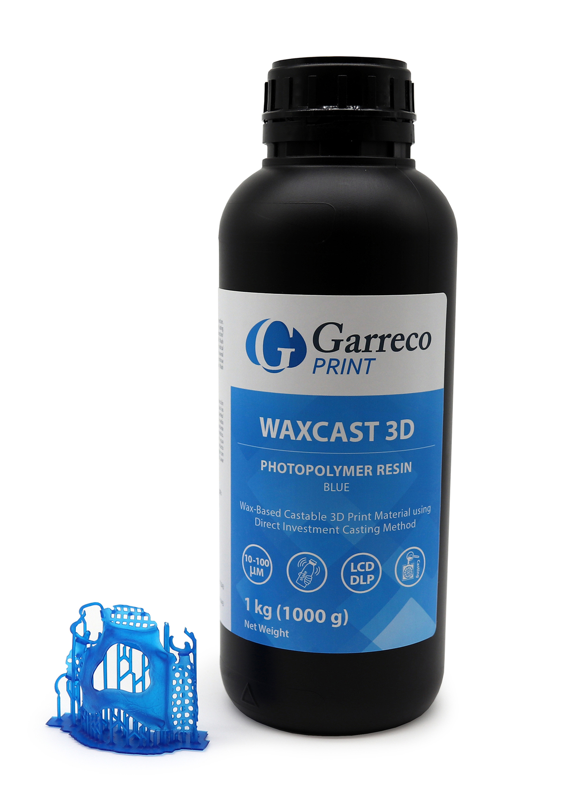 Garreco WaxCast 3D Blue Photopolymer 3D Resin 1000g REF 6871502S