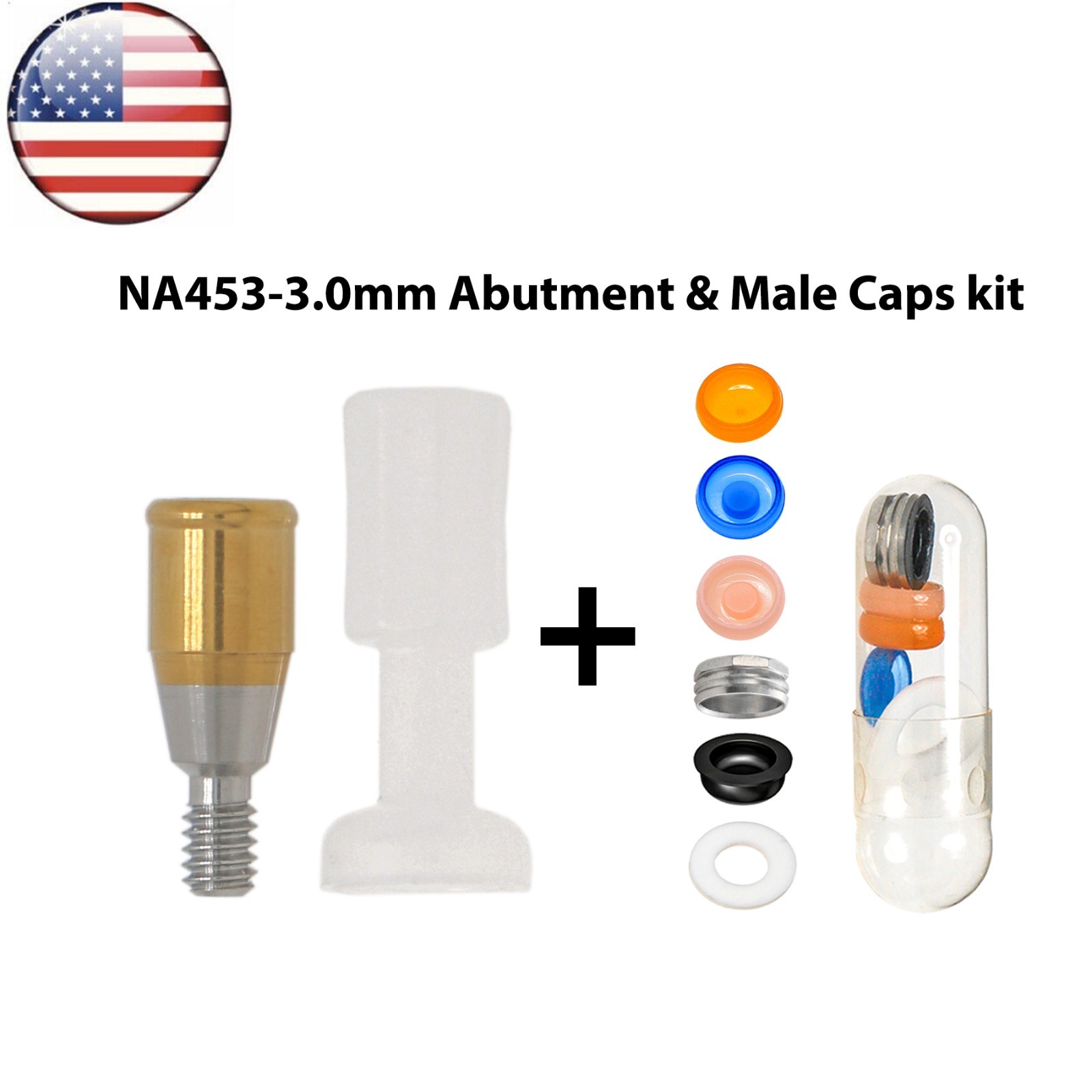 US Dental RP Locator Tapered Abutment Fits Nobel Biocare Active Dia ∅4.3mm 1-5mm