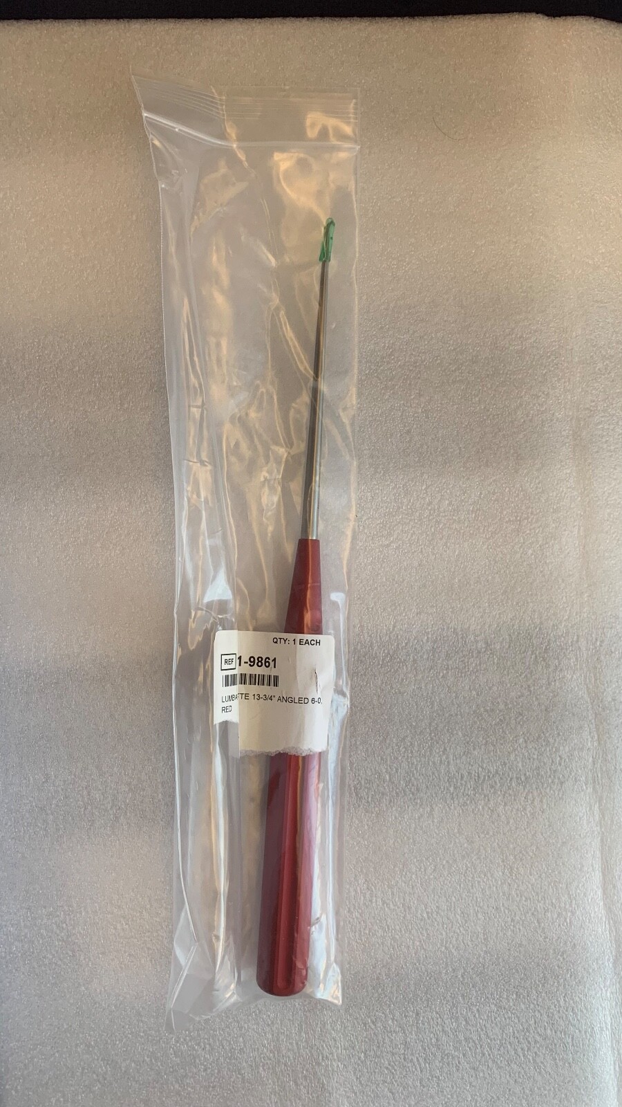 V Mueller Angled Lumbar Curette Red 6/0 13-3/4″ VM81-9861