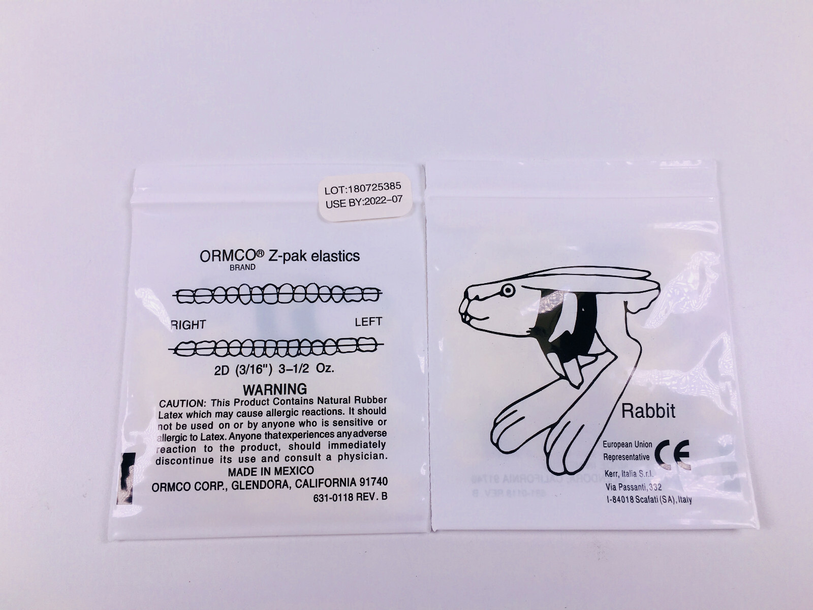 Zoo Pack Dental Orthodontic Elastics Rubber Bands 3.5OZ 1/8 3/16 1/4 5/16 3/8