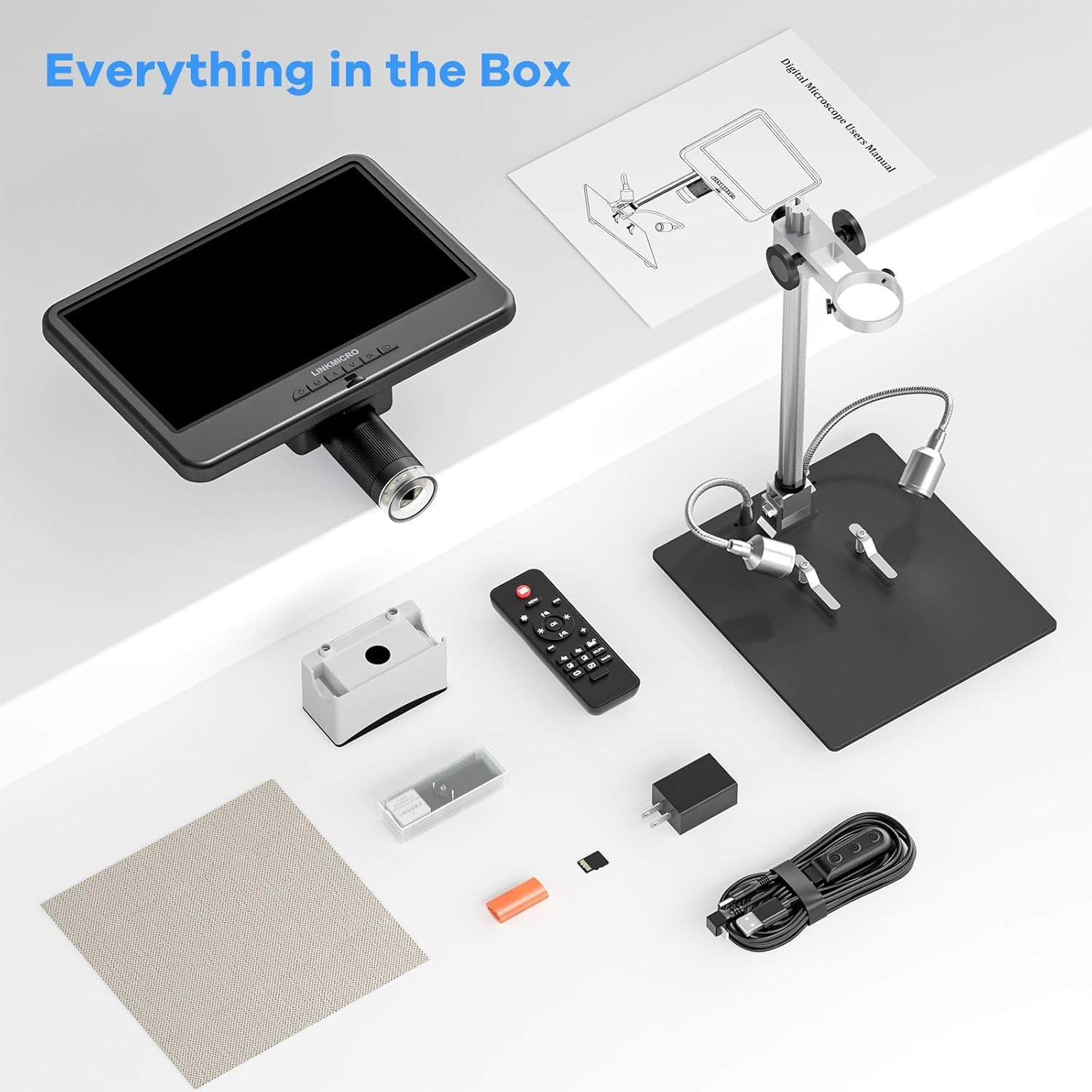 LM210 10.1” LCD Coin Digital Microscope Full View for Error Coins, Soldering Mi