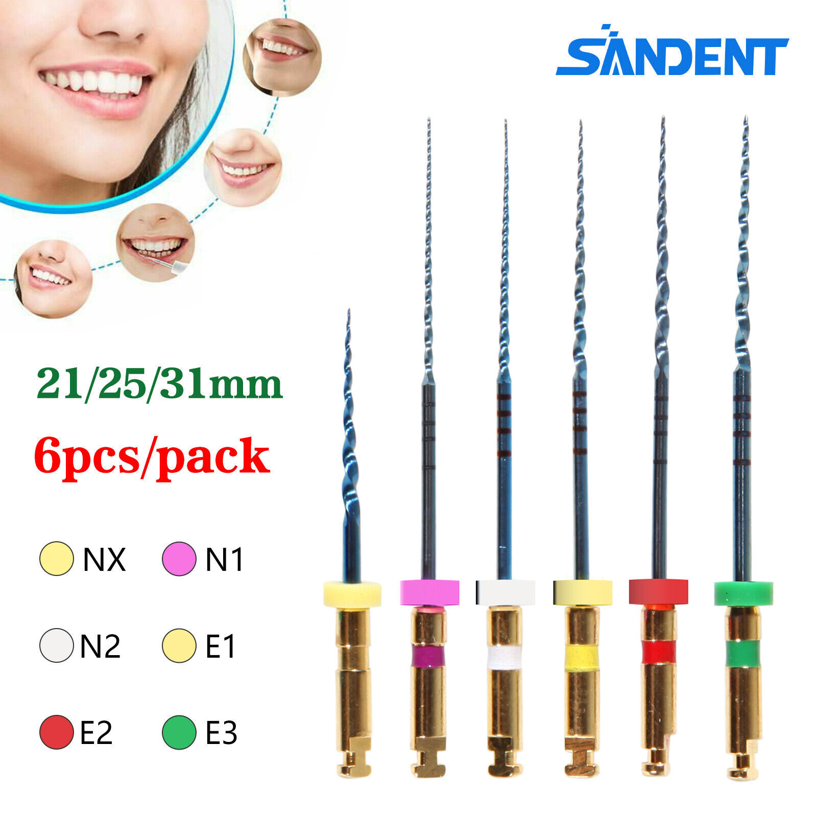 Dental Endodontic Endo File Engine Rotary Root Canal NiTi File 21/25/31mm ns